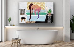 Elle se baignoit, peinture, acrylique sur toile