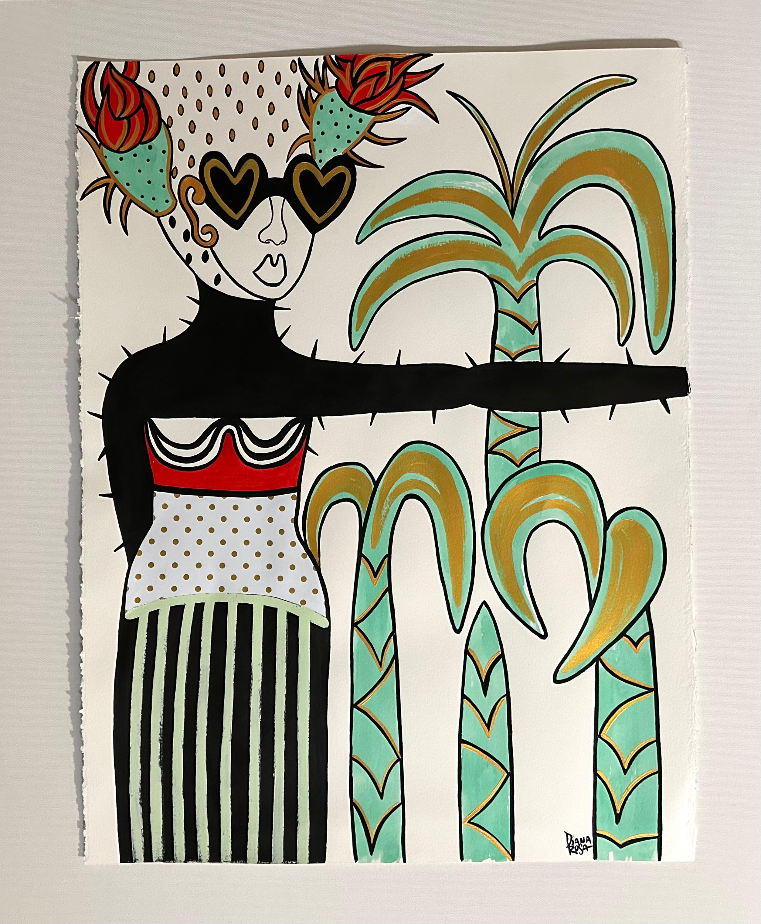 Lei fiorisce, dipinto originale - Painting Surrealismo di Diana Rosa