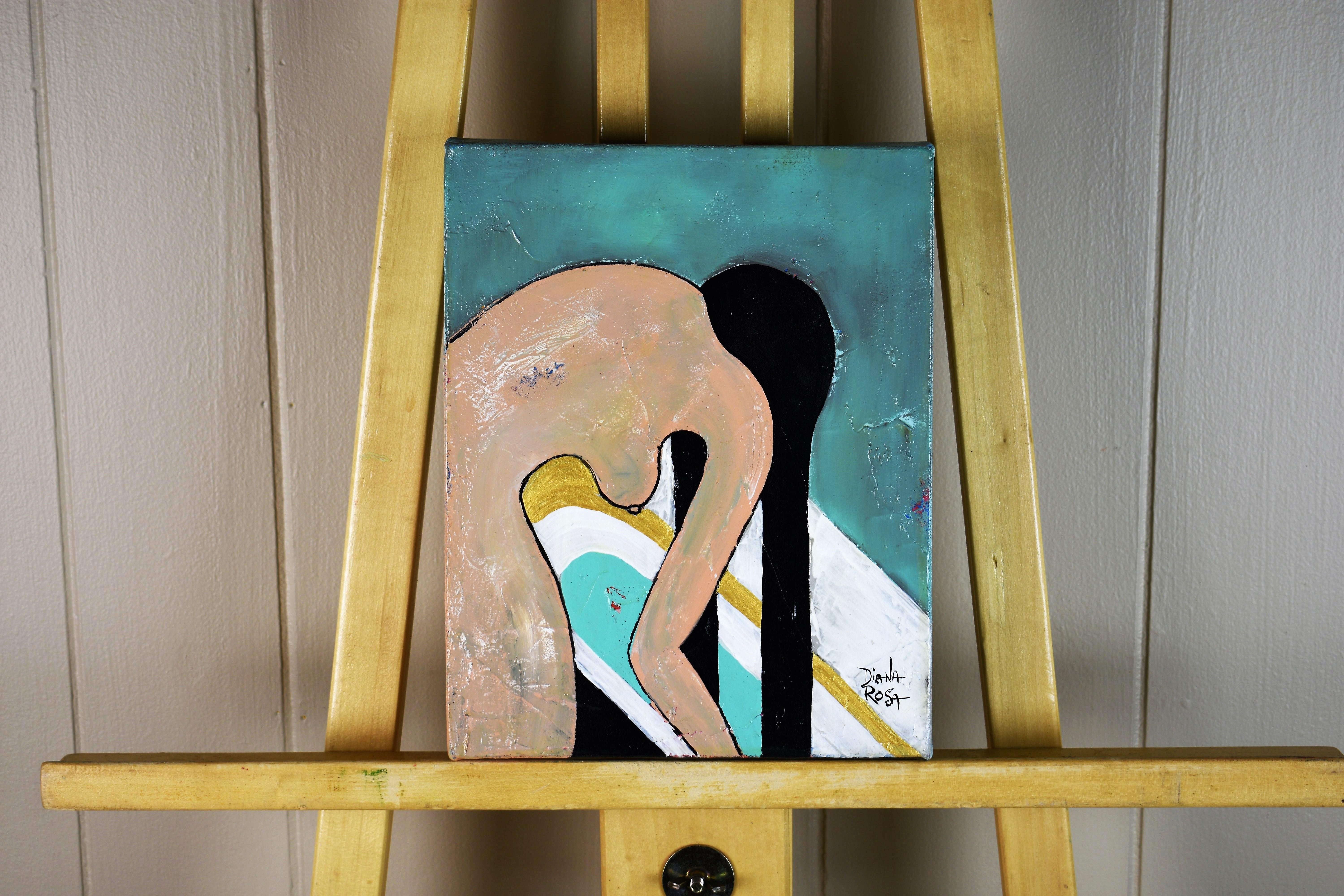 El Baño, Pintura Original - Painting Contemporáneo de Diana Rosa