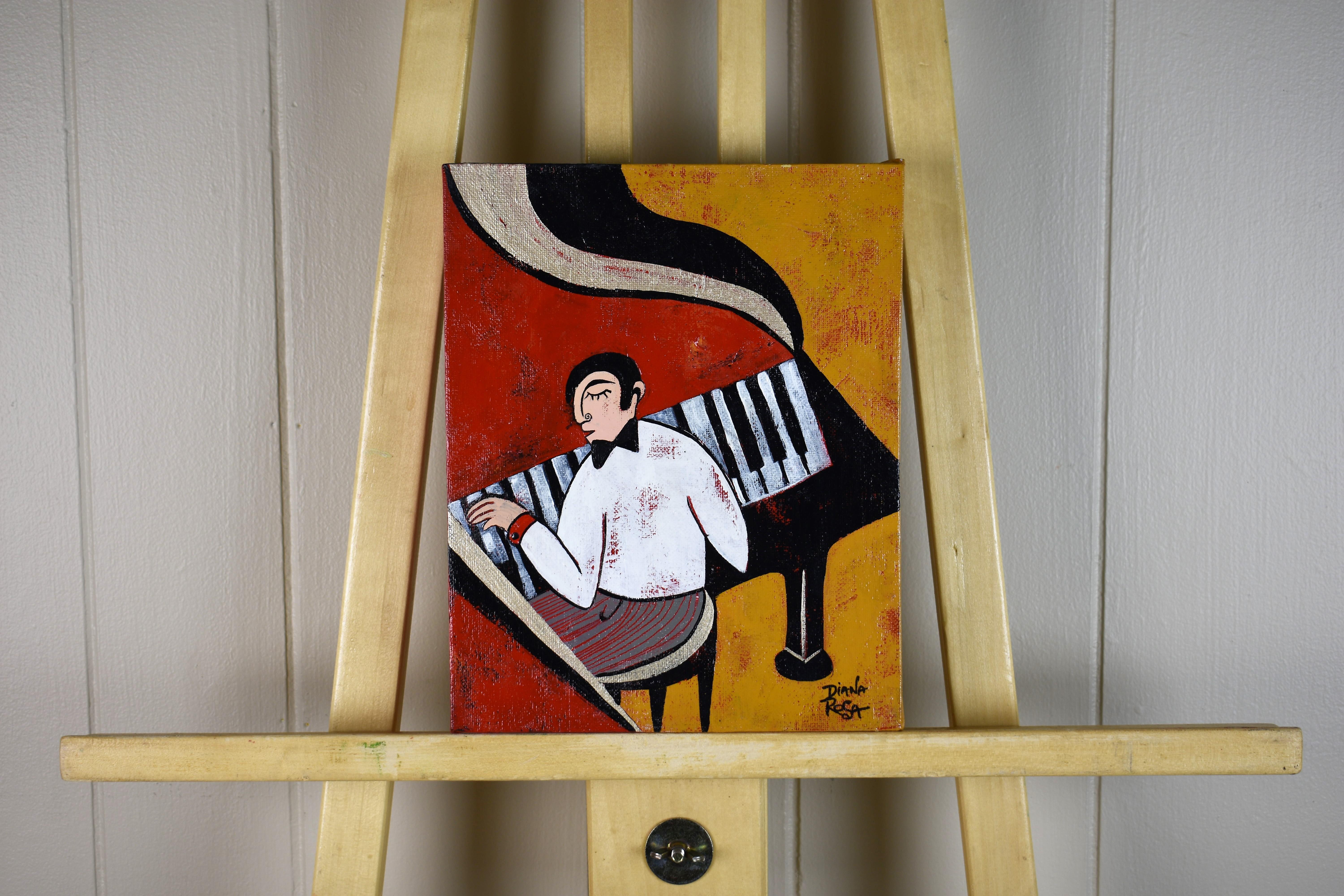 The Pianist, peinture originale - Contemporain Painting par Diana Rosa