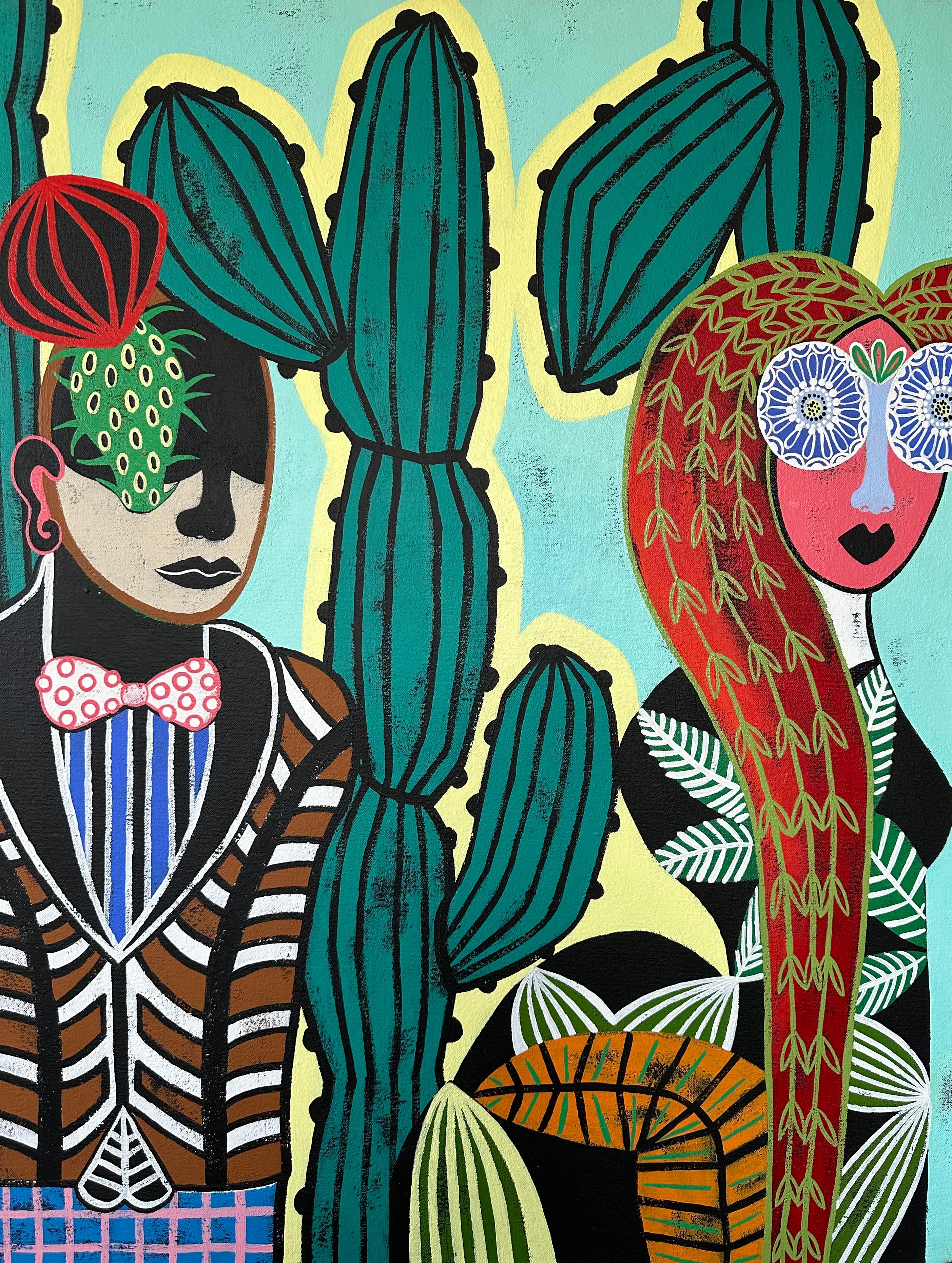 Figurative Painting di Diana Rosa - Passeggiata nella Jungling #1, Pittura originale