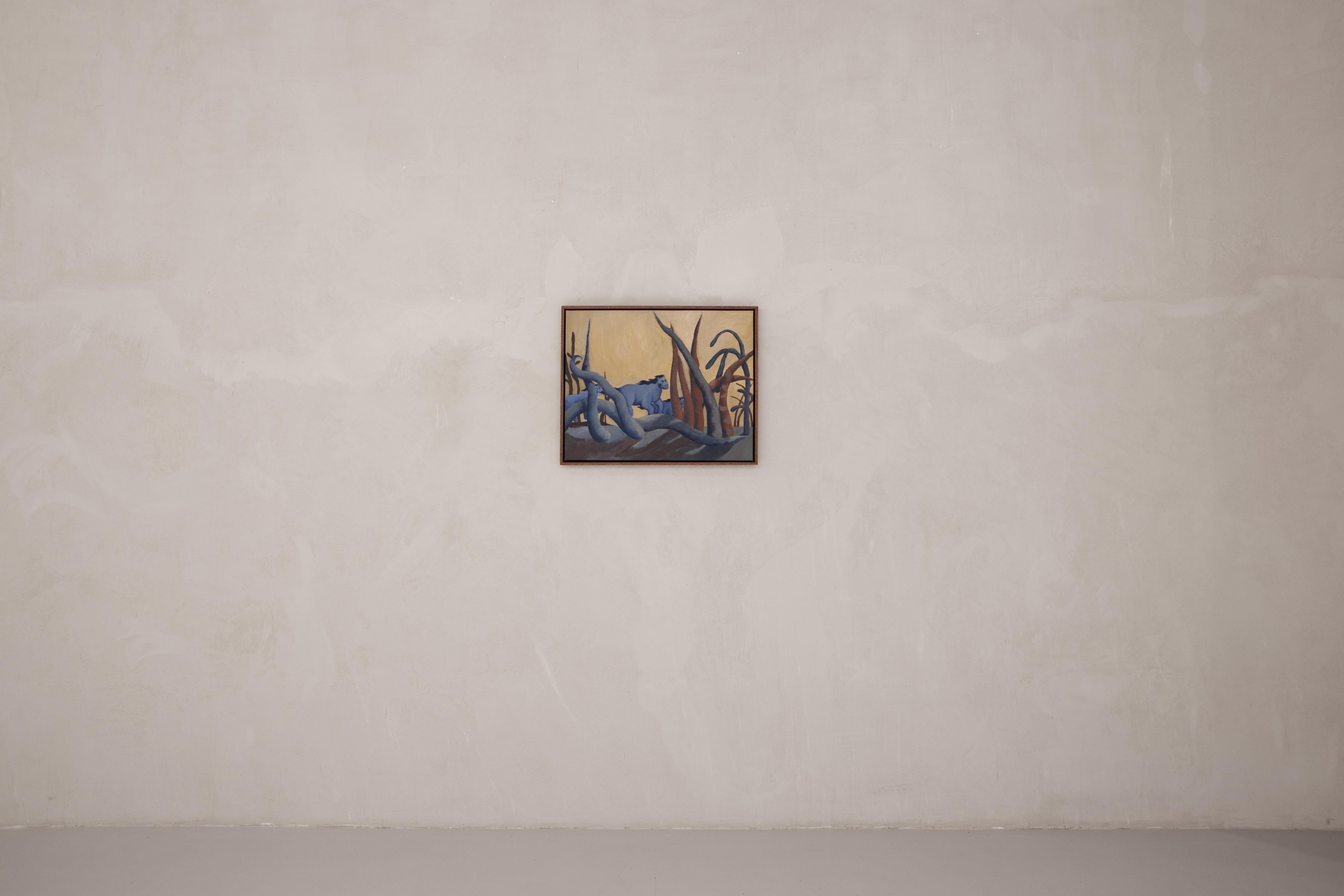 Diana Ruban - Blaue Pferde im surrealen Wald, Zeitgenössische figurative Malerei im Angebot 3