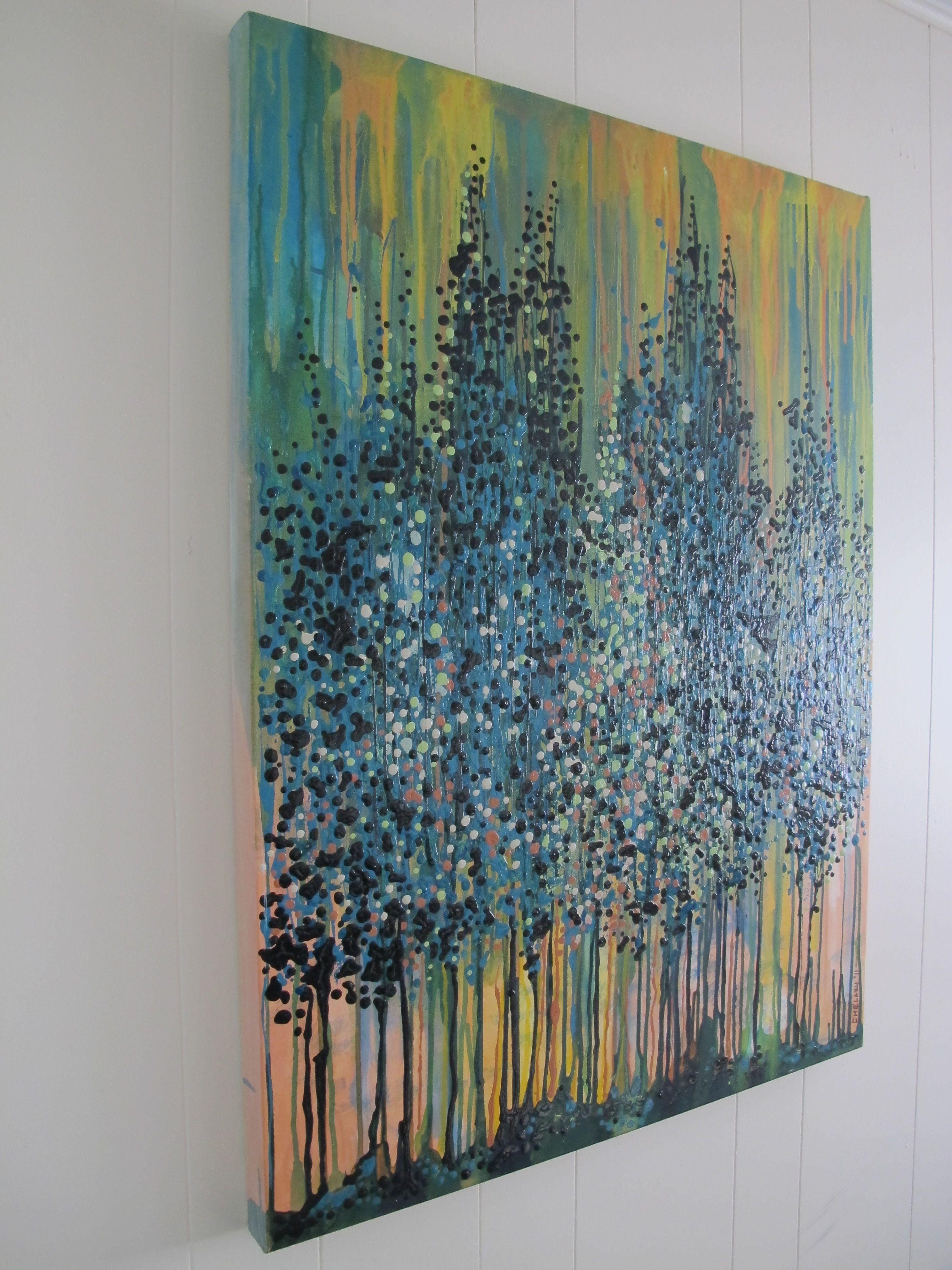 Al tramonto, tecnica mista su tela - Mixed Media Art Astratto di Diana Shade