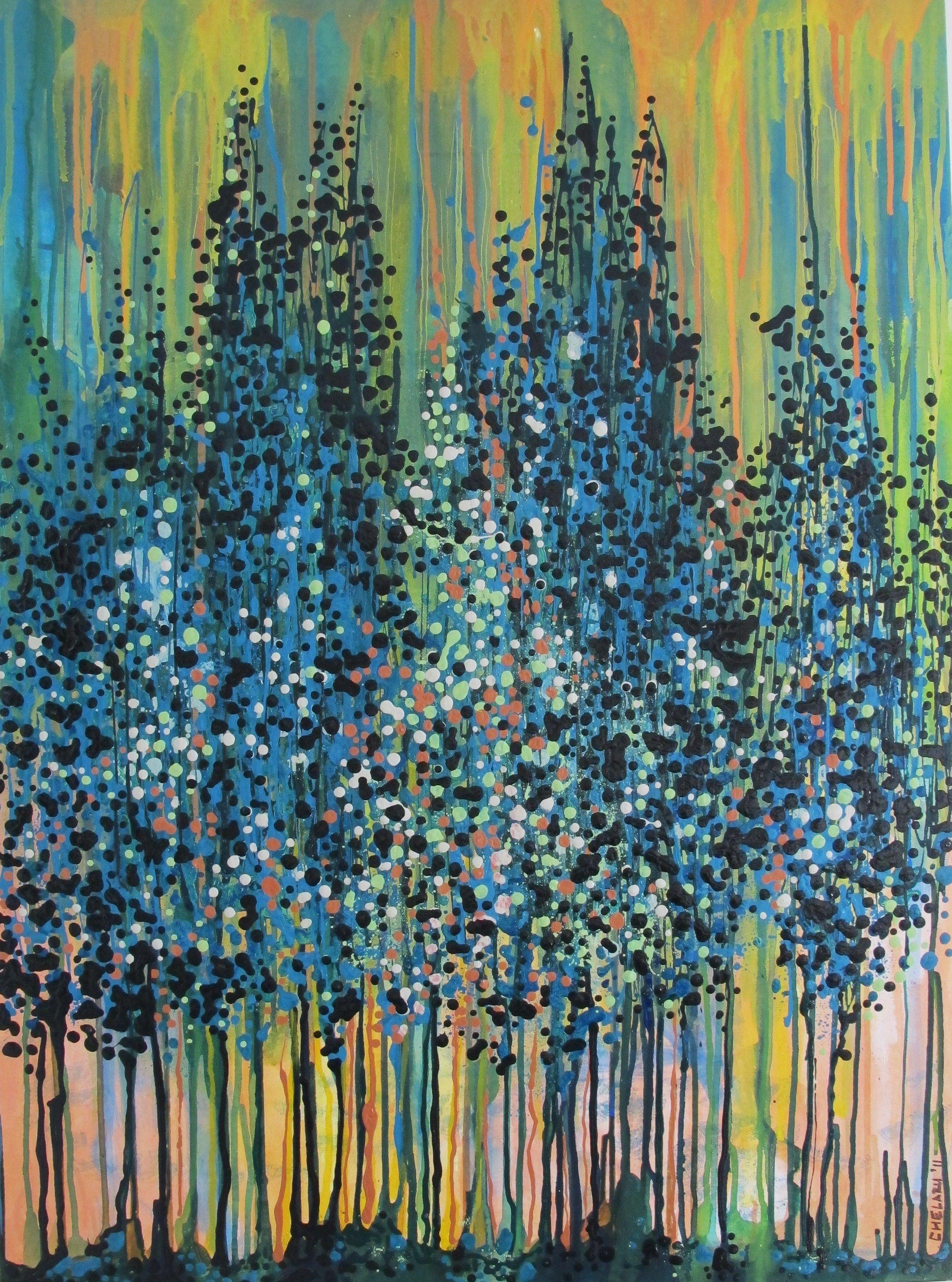 Al tramonto, tecnica mista su tela - Mixed Media Art di Diana Shade