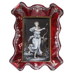 Used Diana the Huntress, 19th Century French Enamel Tazza