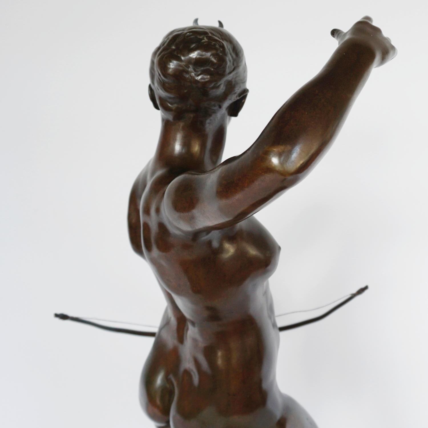 Diana the Huntress a Patinated Bronze Art Nouveau Sculpture by Jean Falguière 9