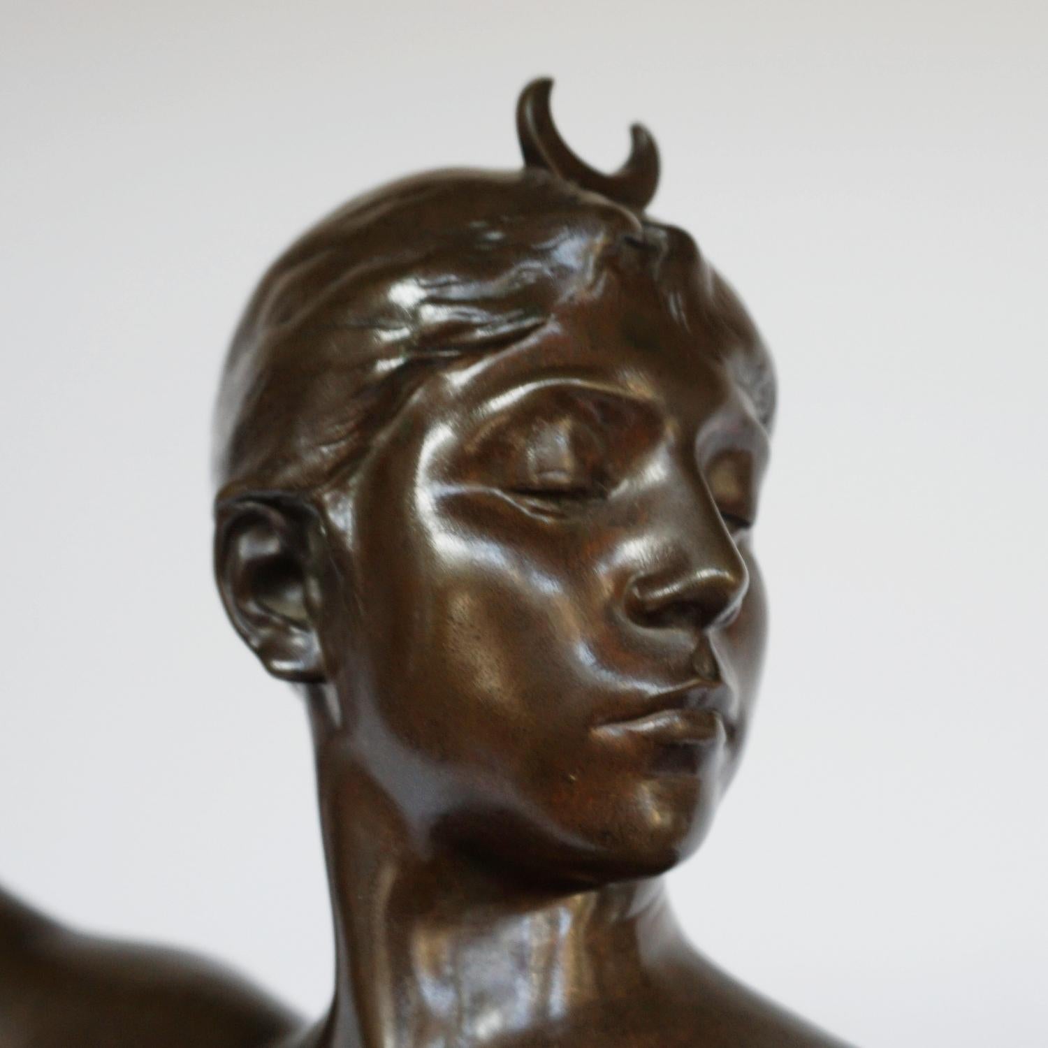 Diana the Huntress a Patinated Bronze Art Nouveau Sculpture by Jean Falguière 14