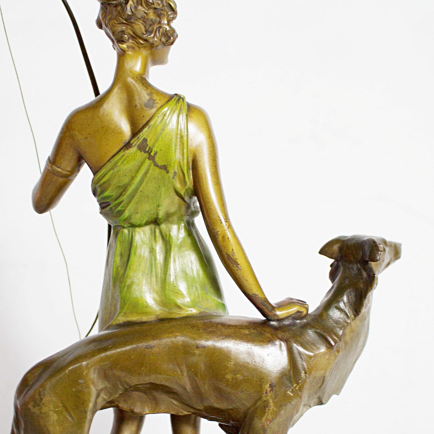'Diana the Huntress' an Art Deco Bronze Sculpture by Bruno Zach, circa 1925 4