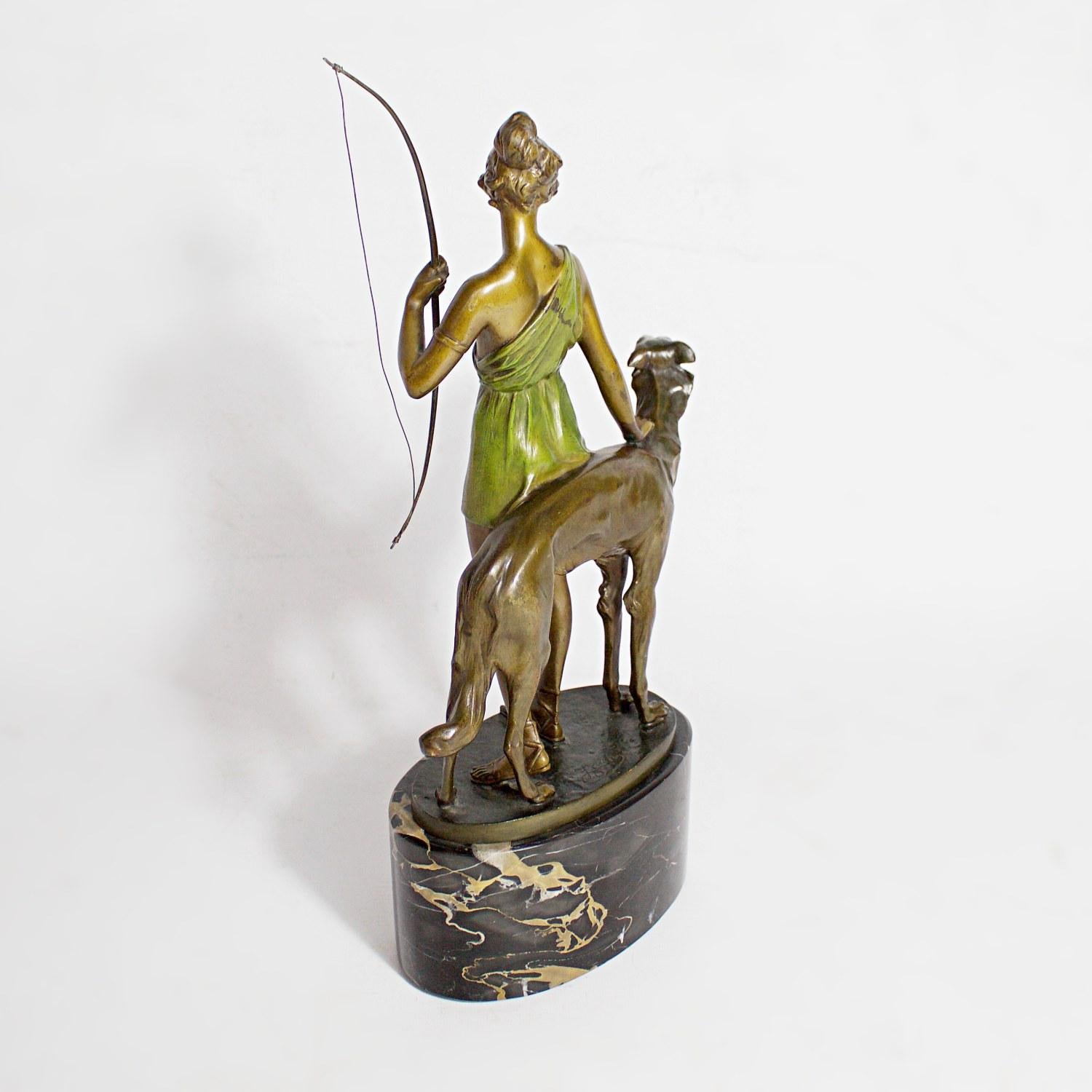 'Diana the Huntress' an Art Deco Bronze Sculpture by Bruno Zach, circa 1925 5