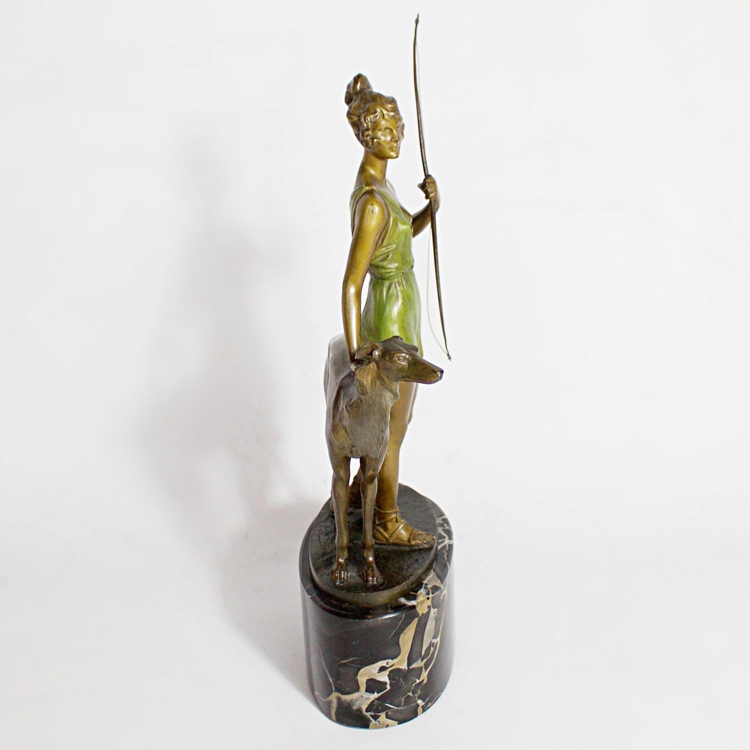 'Diana the Huntress' an Art Deco Bronze Sculpture by Bruno Zach, circa 1925 In Good Condition In Forest Row, East Sussex