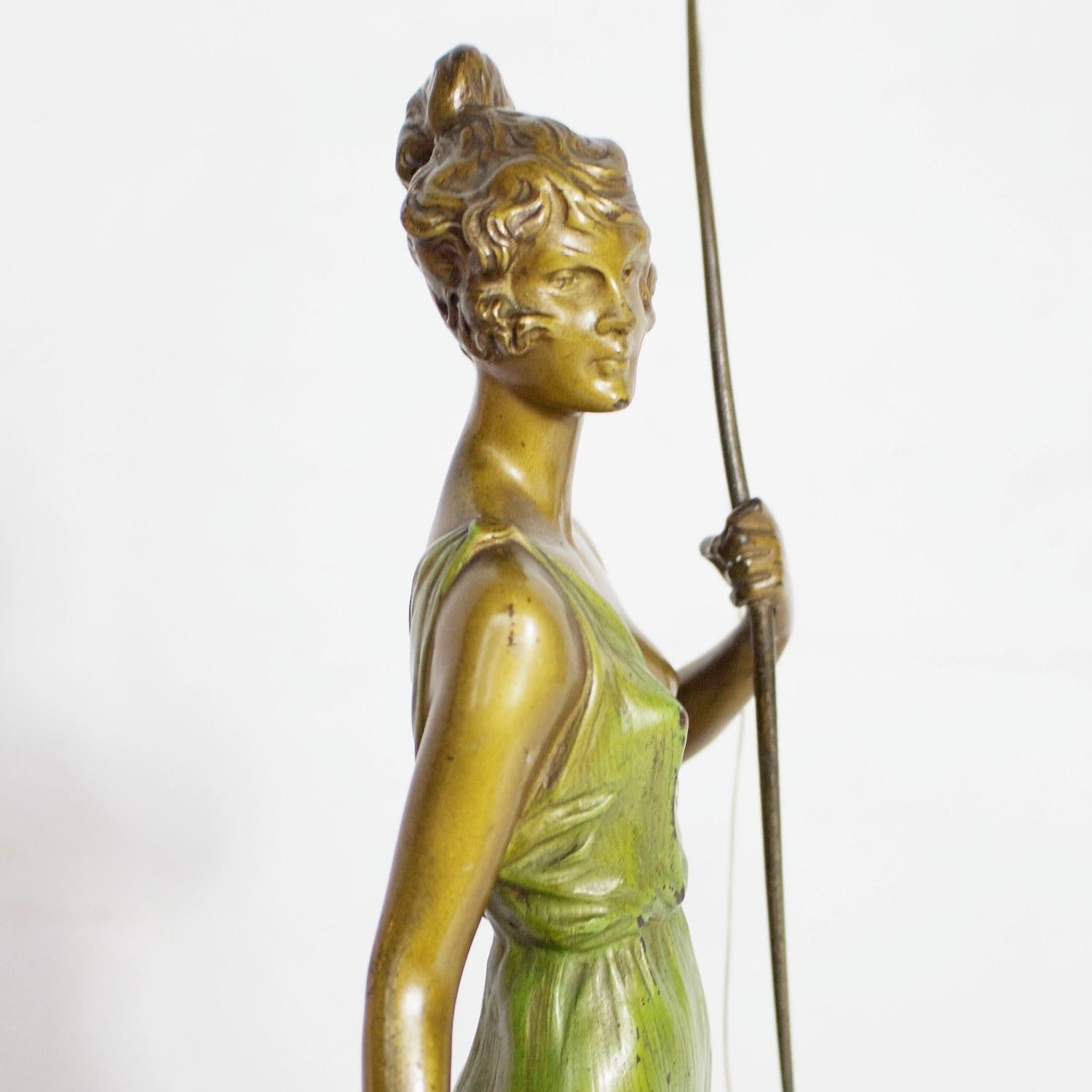 Early 20th Century 'Diana the Huntress' an Art Deco Bronze Sculpture by Bruno Zach, circa 1925