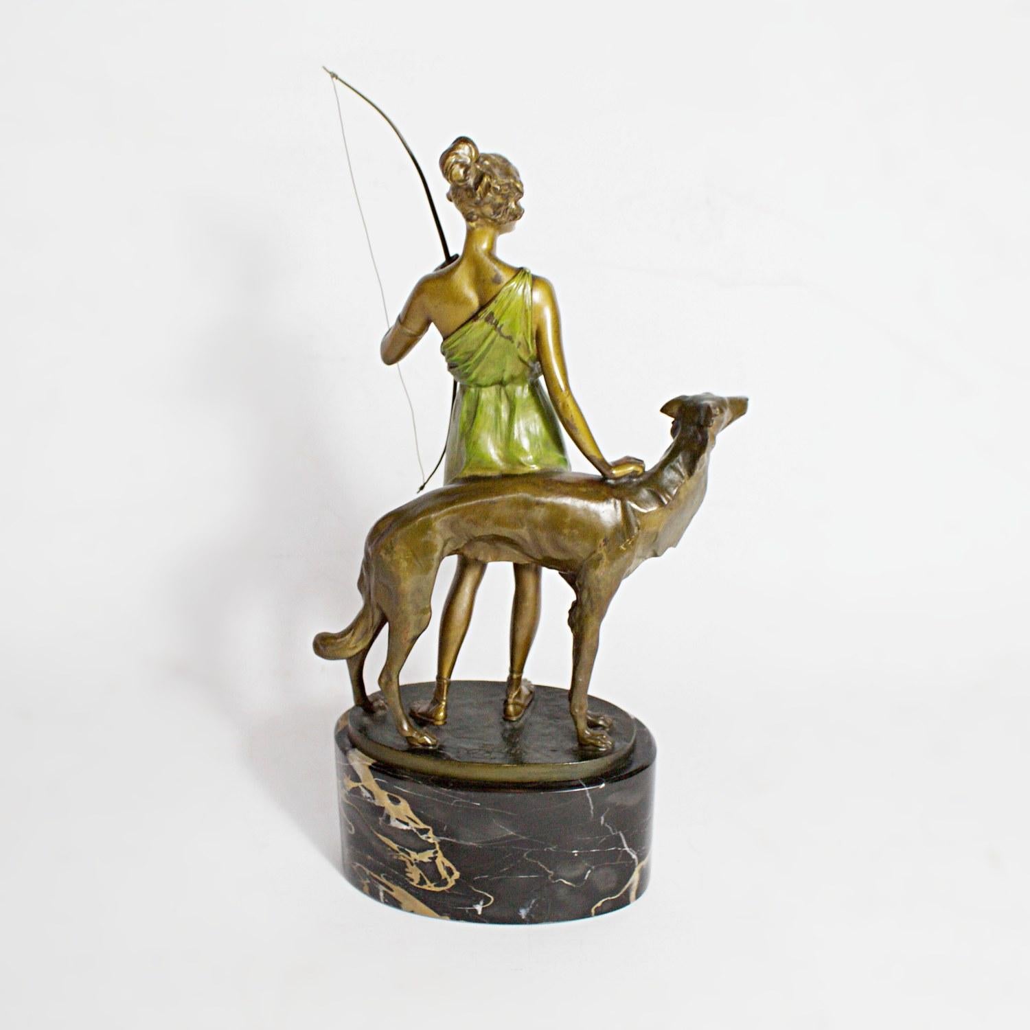 'Diana the Huntress' an Art Deco Bronze Sculpture by Bruno Zach, circa 1925 3