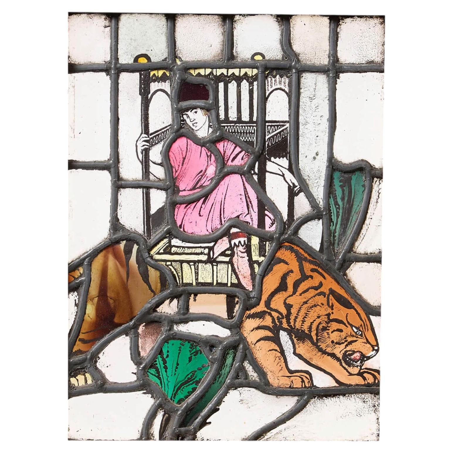 ‘Diana the Huntress’ Stained Glass Window Attr. Edward Woore For Sale