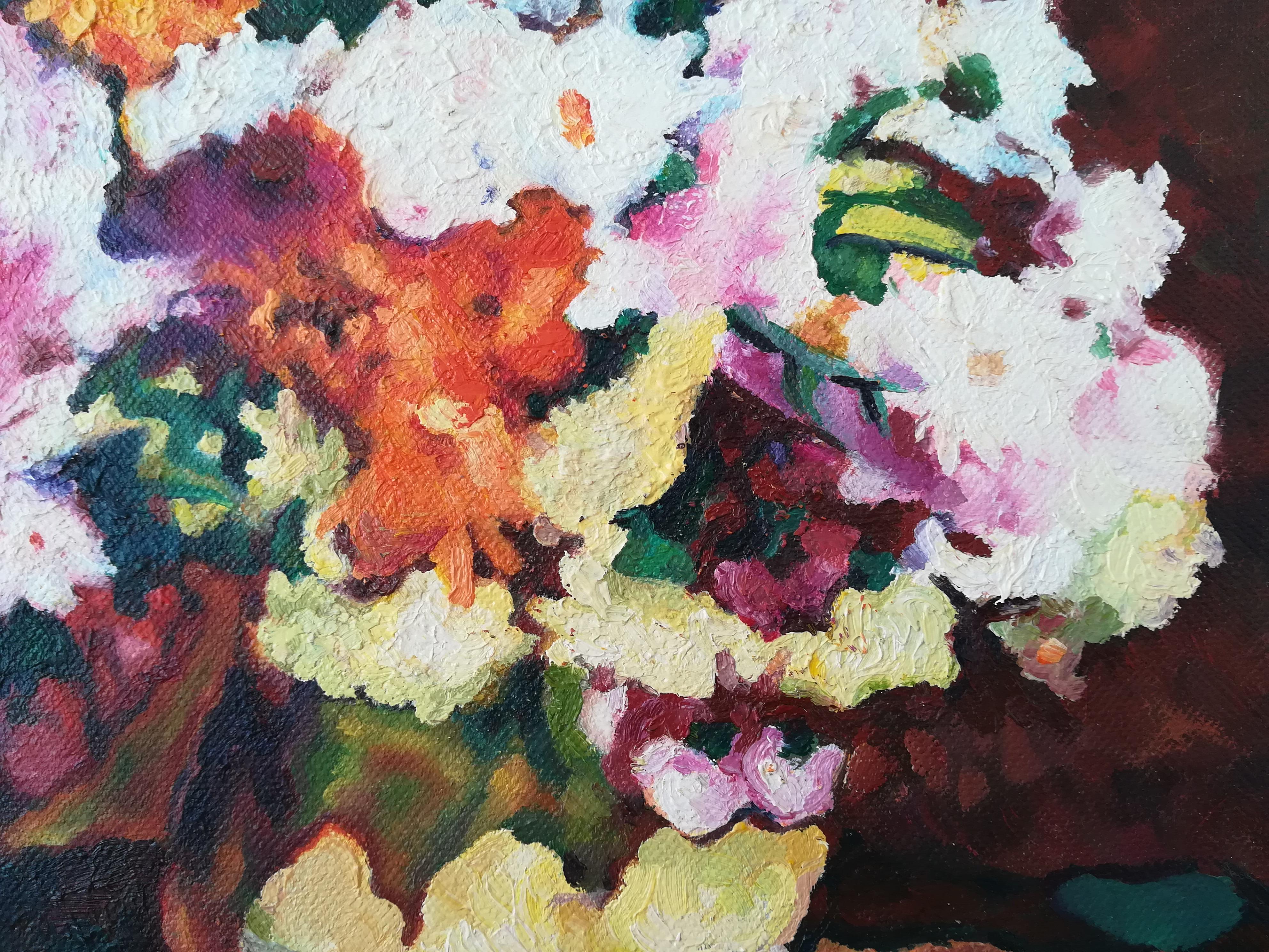 French Contemporary Art by Diana Torje - Colored Flowers For Sale 1