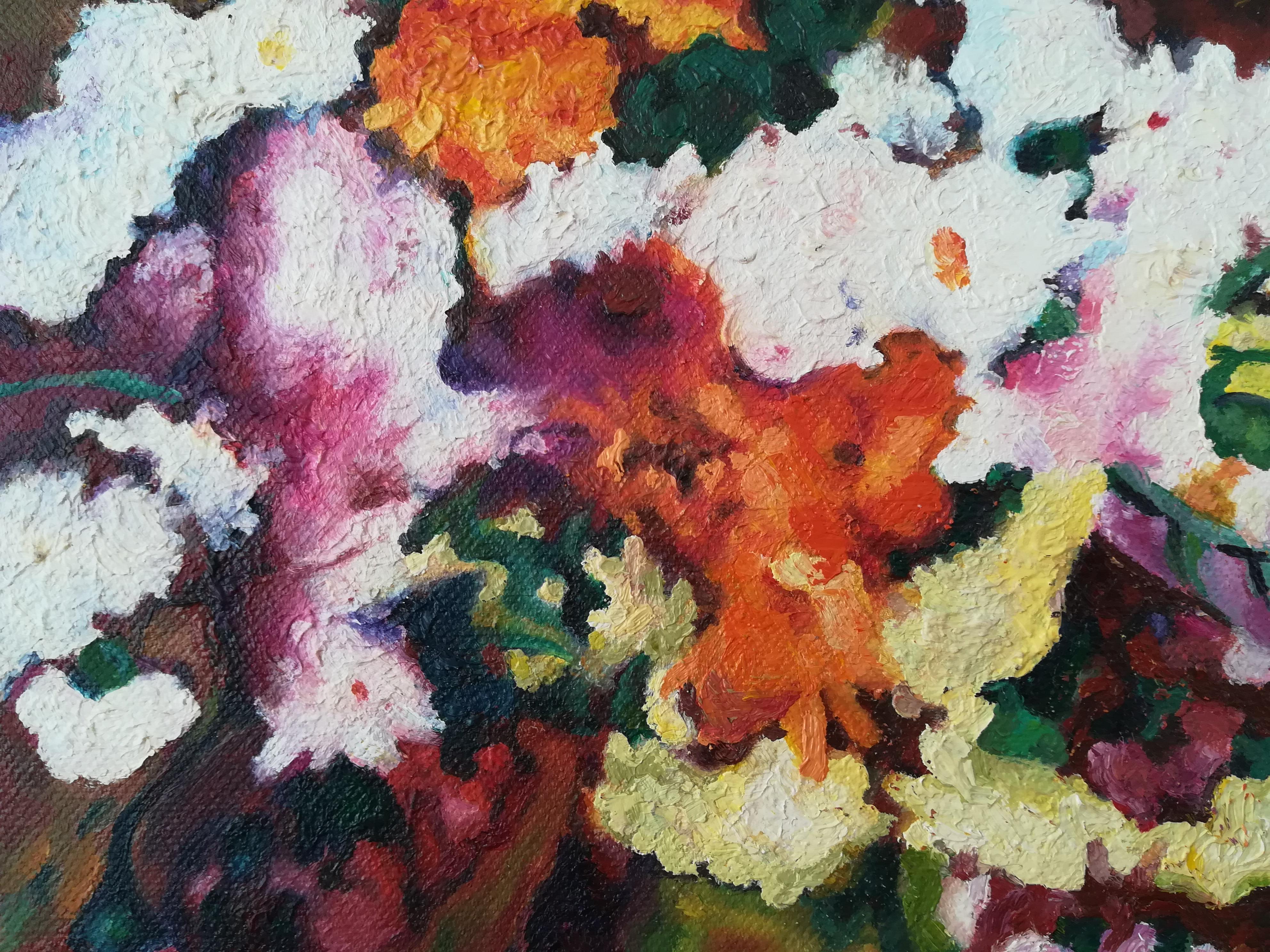 French Contemporary Art by Diana Torje - Colored Flowers For Sale 2