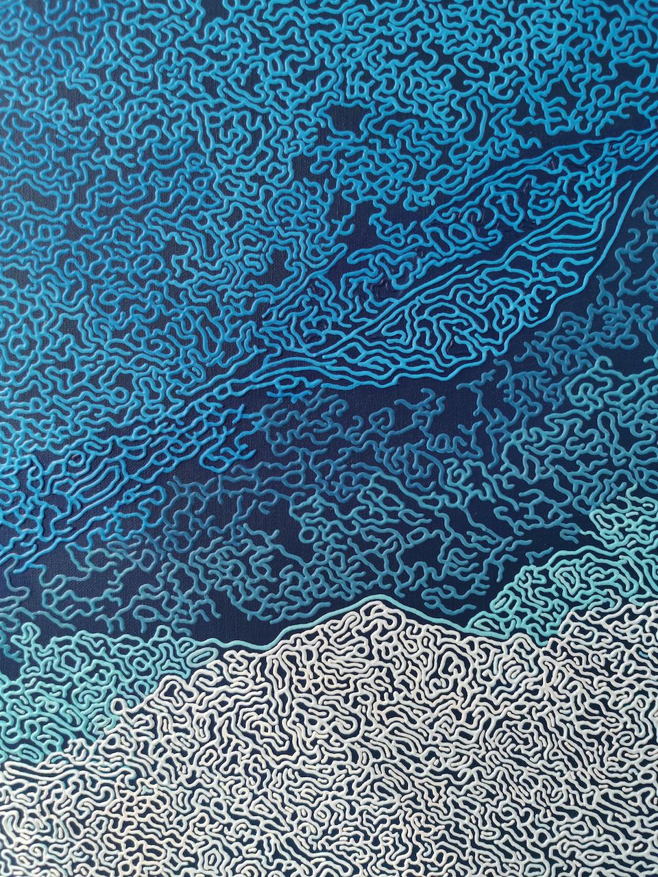 Arte contemporanea francese di Diana Torje - Un sogno blu in vendita 5