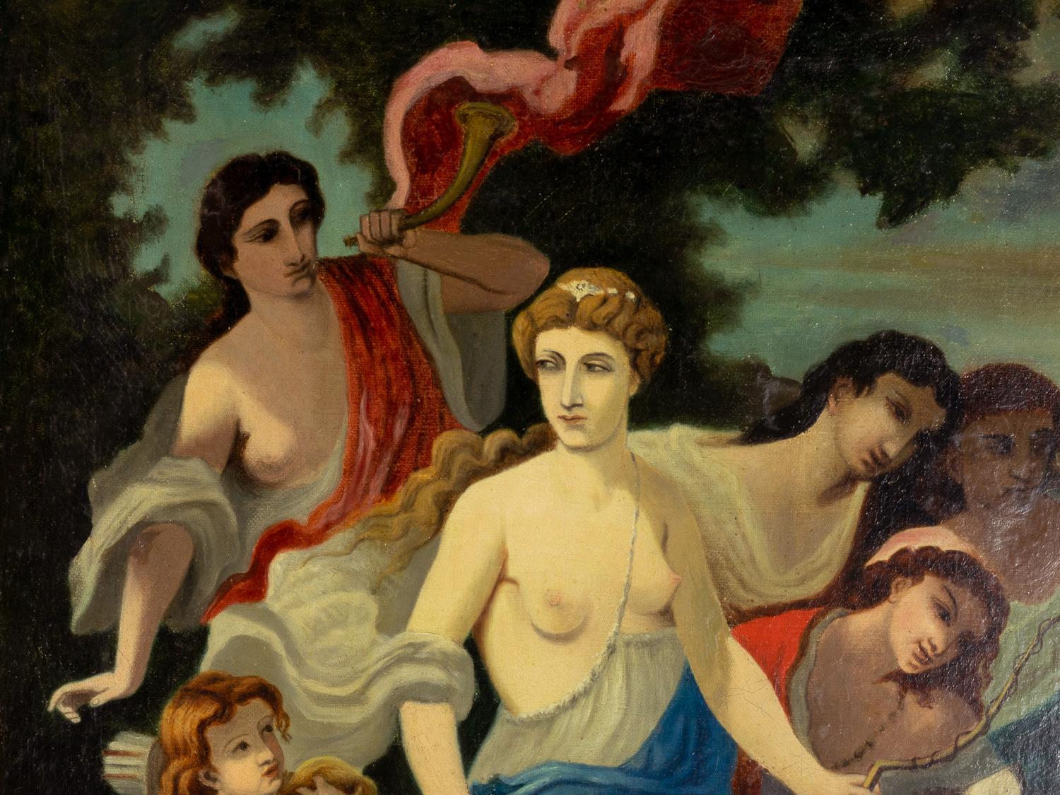 Diana Urania und Calliope Göttinnen, Gemälde des 19. Jahrhunderts (Neoklassisch) im Angebot