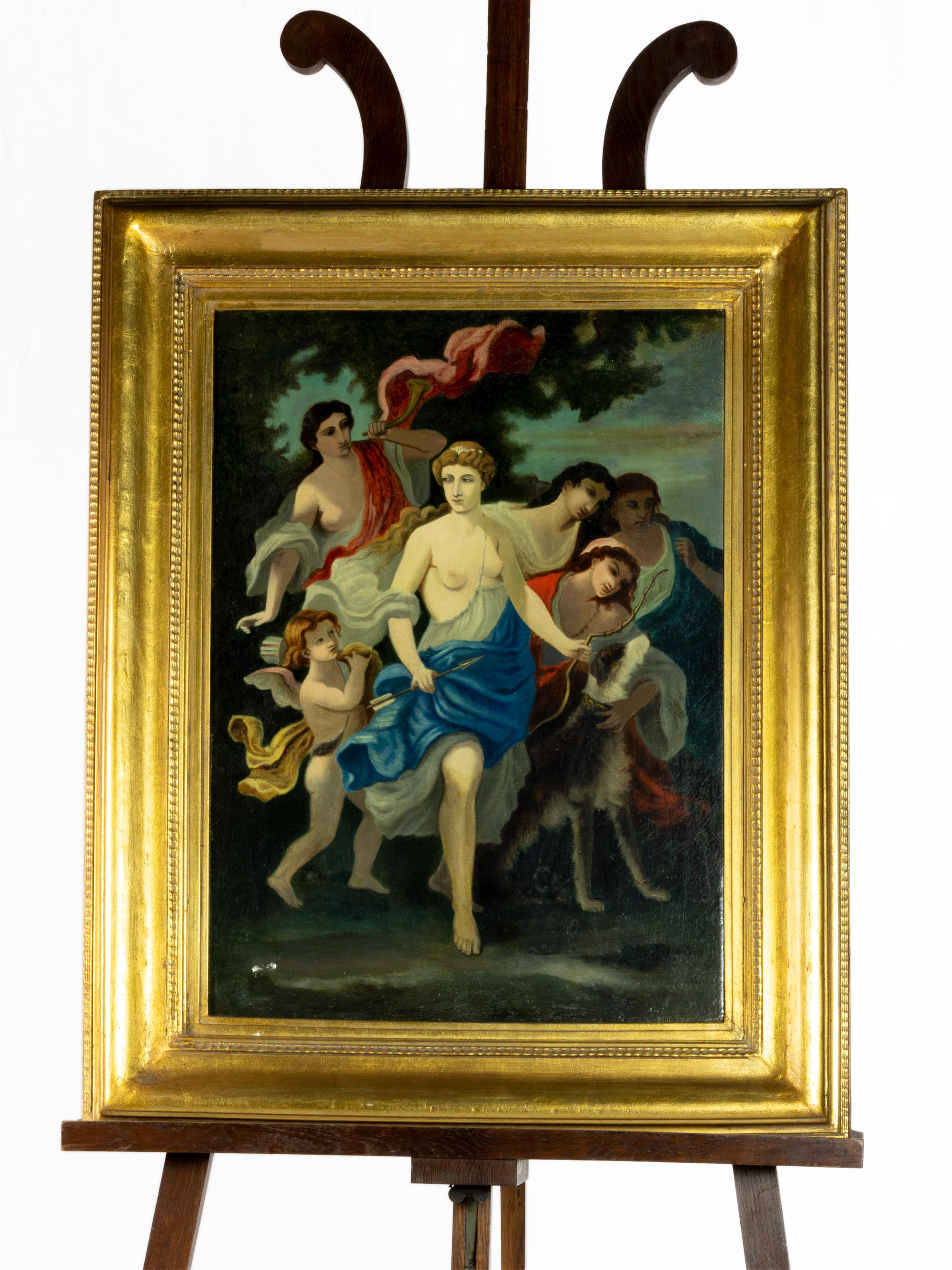 Diana Urania y Calíope Diosas Pintura Siglo XIX Neoclásico en venta