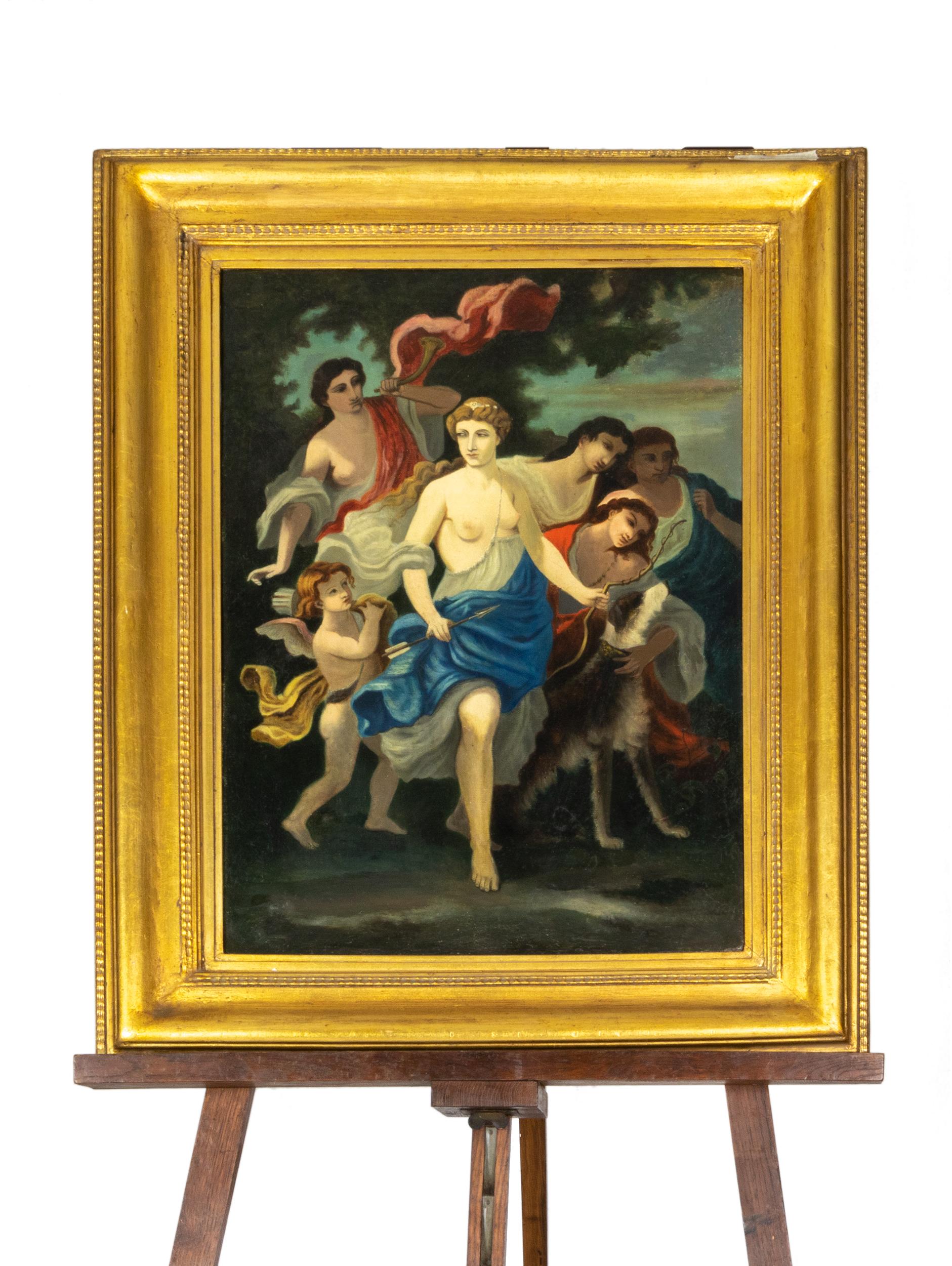 Diana Urania und Kalliope Göttinnen Gemälde, 19. Jahrhundert (Neoklassisch) im Angebot