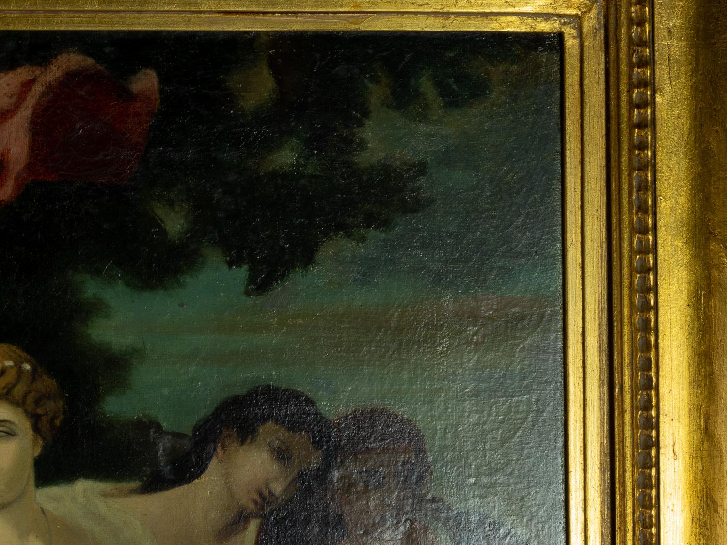 Diana Urania und Kalliope Göttinnen Gemälde, 19. Jahrhundert (Geölt) im Angebot