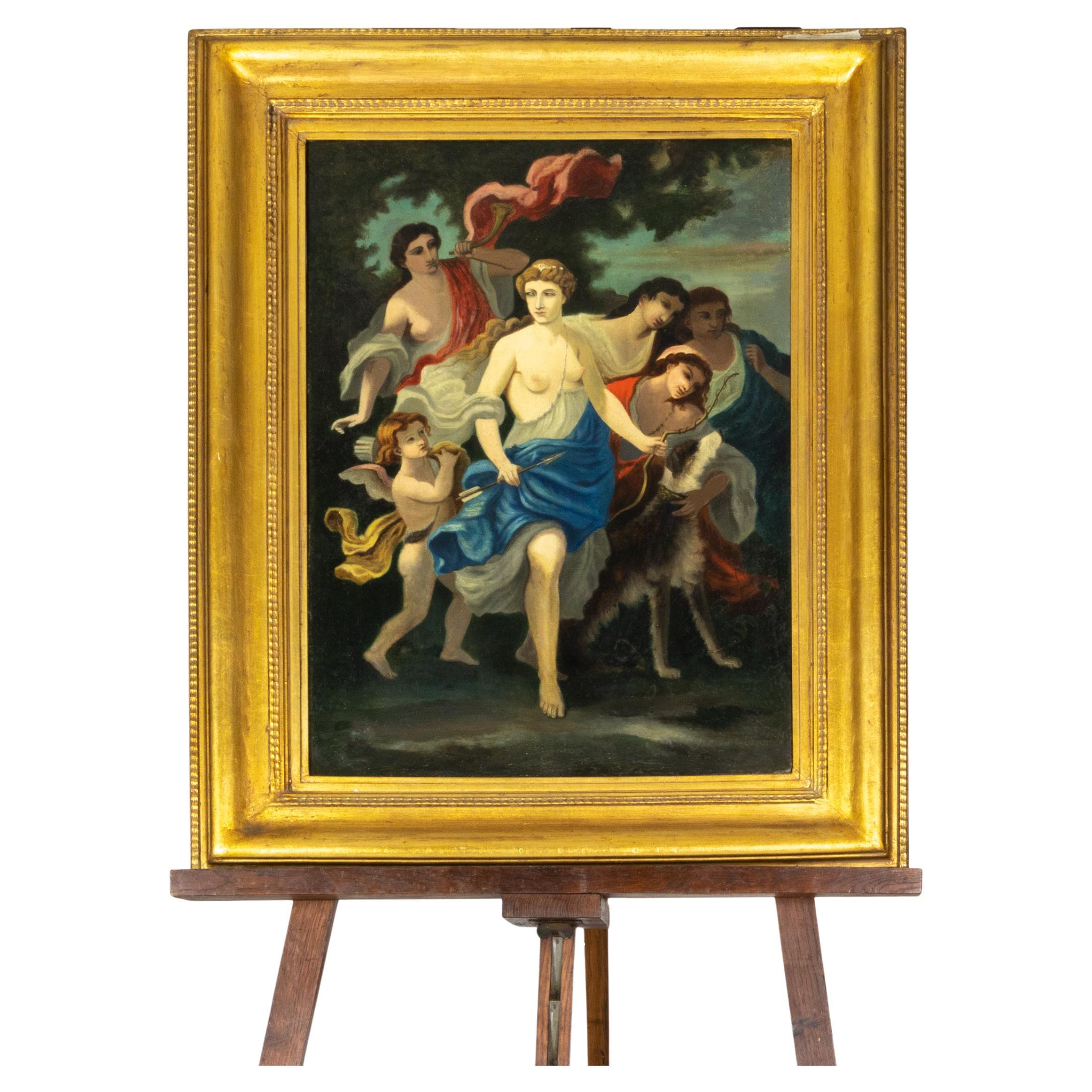 Diana Urania and Calliope Goddesses Painting 19th Century
