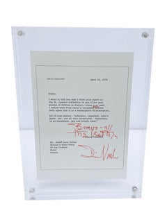 Diana Vreelands gerahmter Brief an Andre Leon Talley