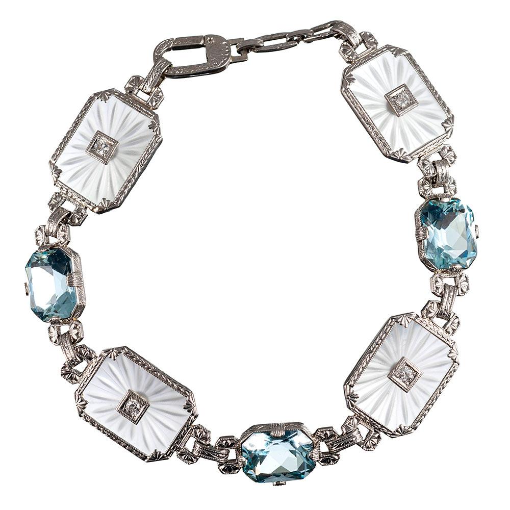 Diana’s Art Deco Aquamarine and Rock Crystal Bracelet