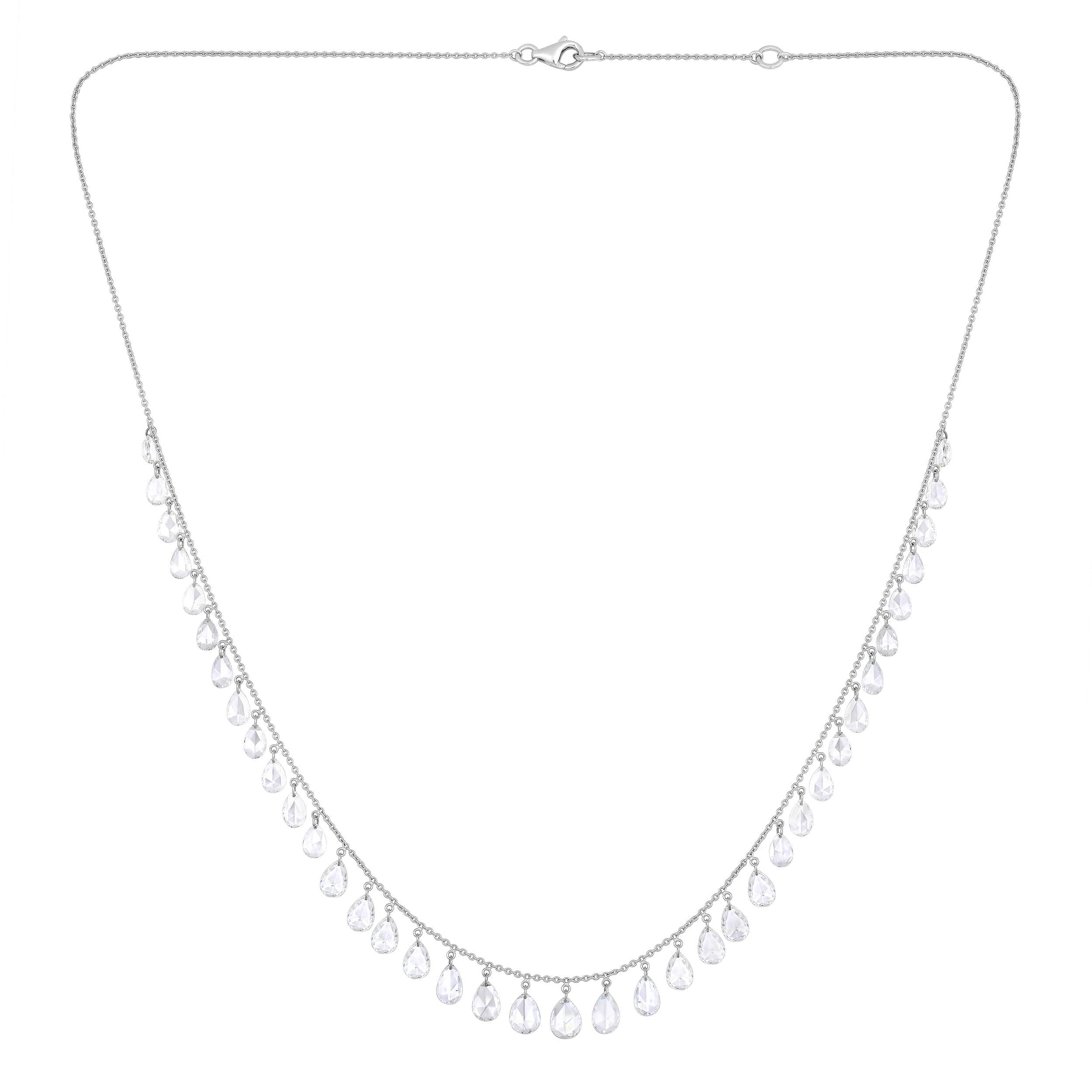 Modern Diana's Cut Diamond Rose Necklace For Sale