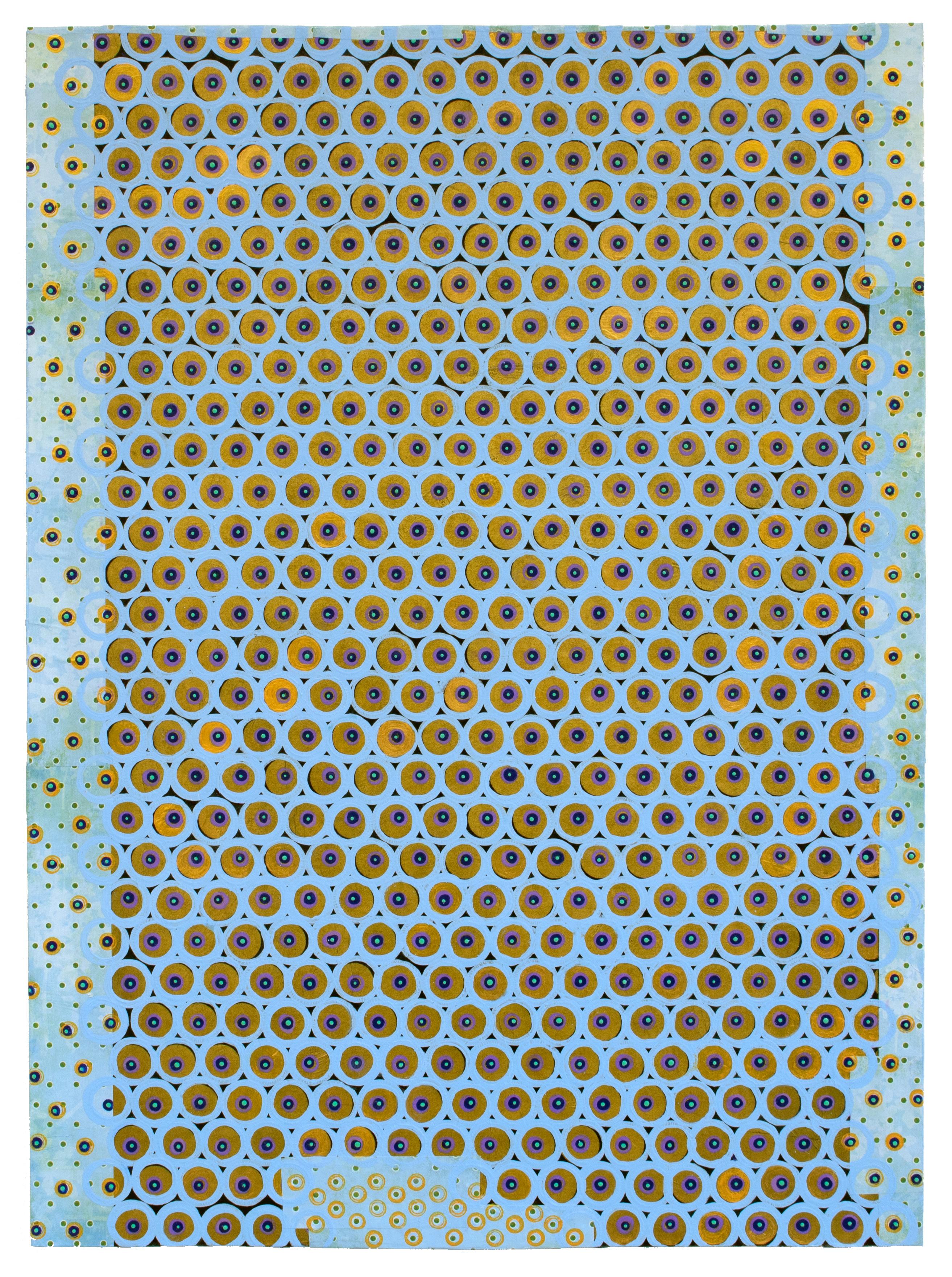 Diane Ayott
U Want Talk, U Call, 2020
mixed media on paper
30 x 22 in.
framed size: 26 x 33.5 in.
(ay101)

Diane Ayott's work is more about color and pattern than color and form, but the Boston-based artist is working her circles, dots and lines