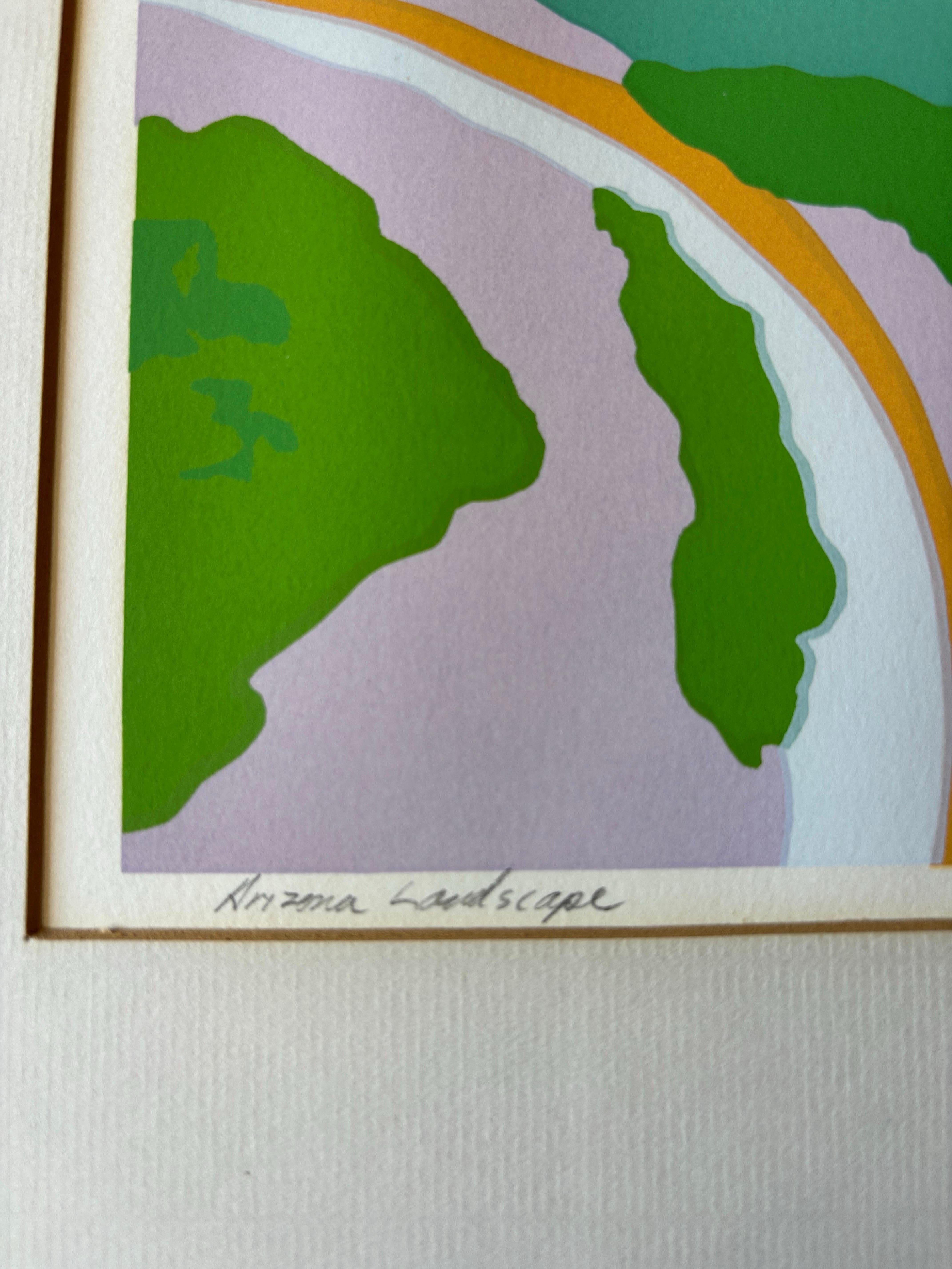 Moderne Diane Burko Paysage d'Arizona Lithographie en couleurs 1973 édition 6/80 en vente