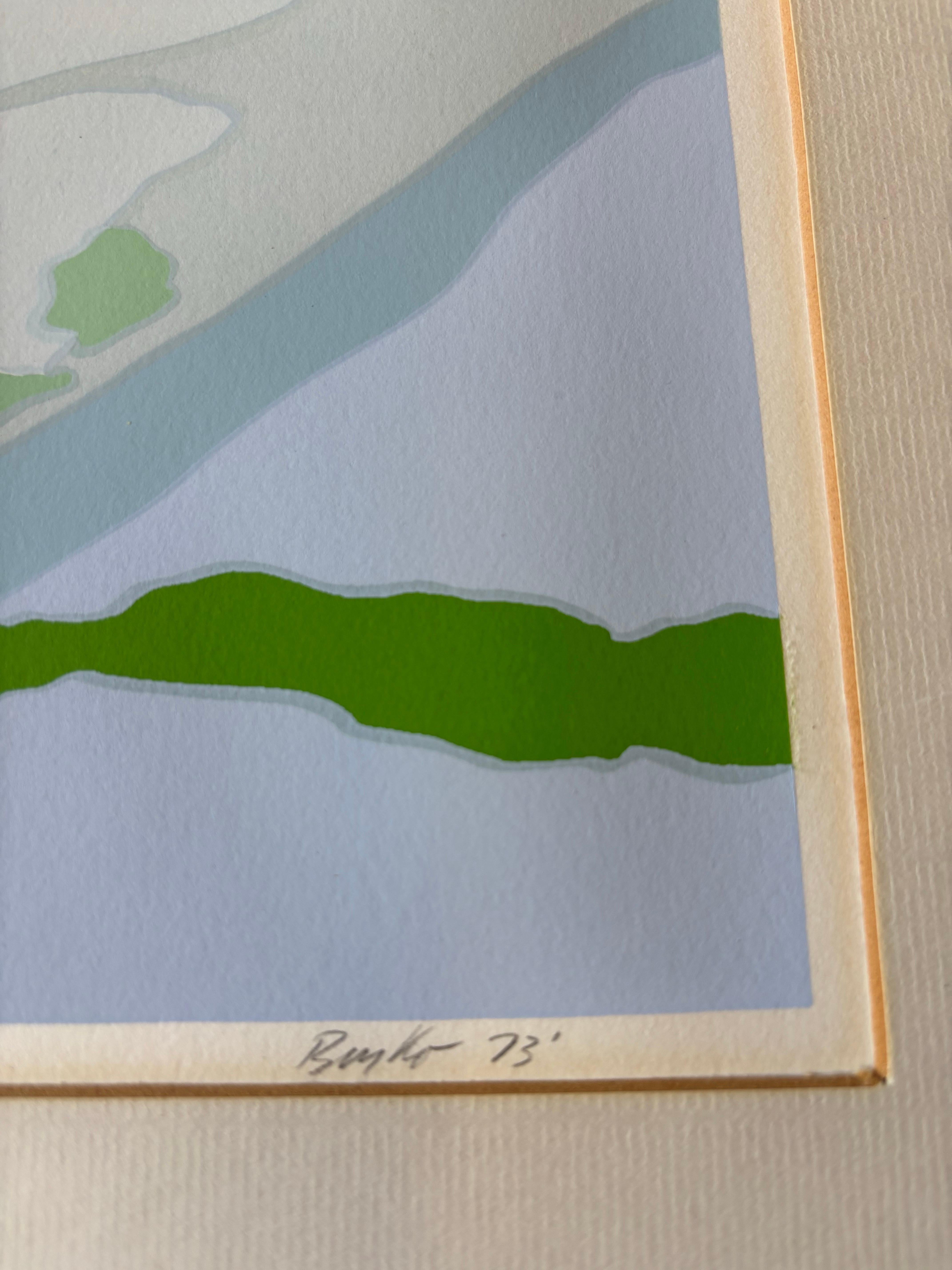 Américain Diane Burko Paysage d'Arizona Lithographie en couleurs 1973 édition 6/80 en vente