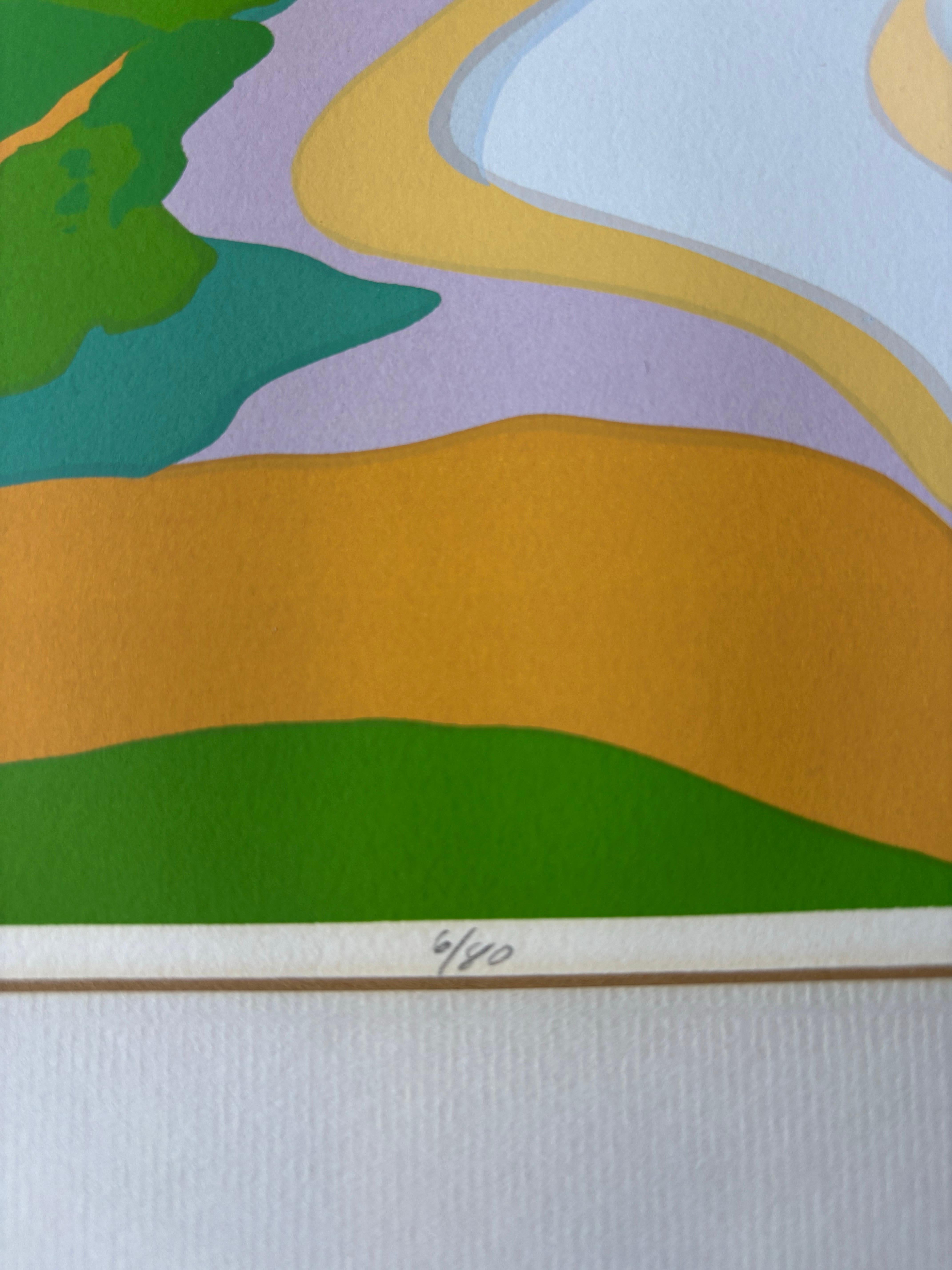 Diane Burko Paysage d'Arizona Lithographie en couleurs 1973 édition 6/80 Bon état - En vente à Philadelphia, PA