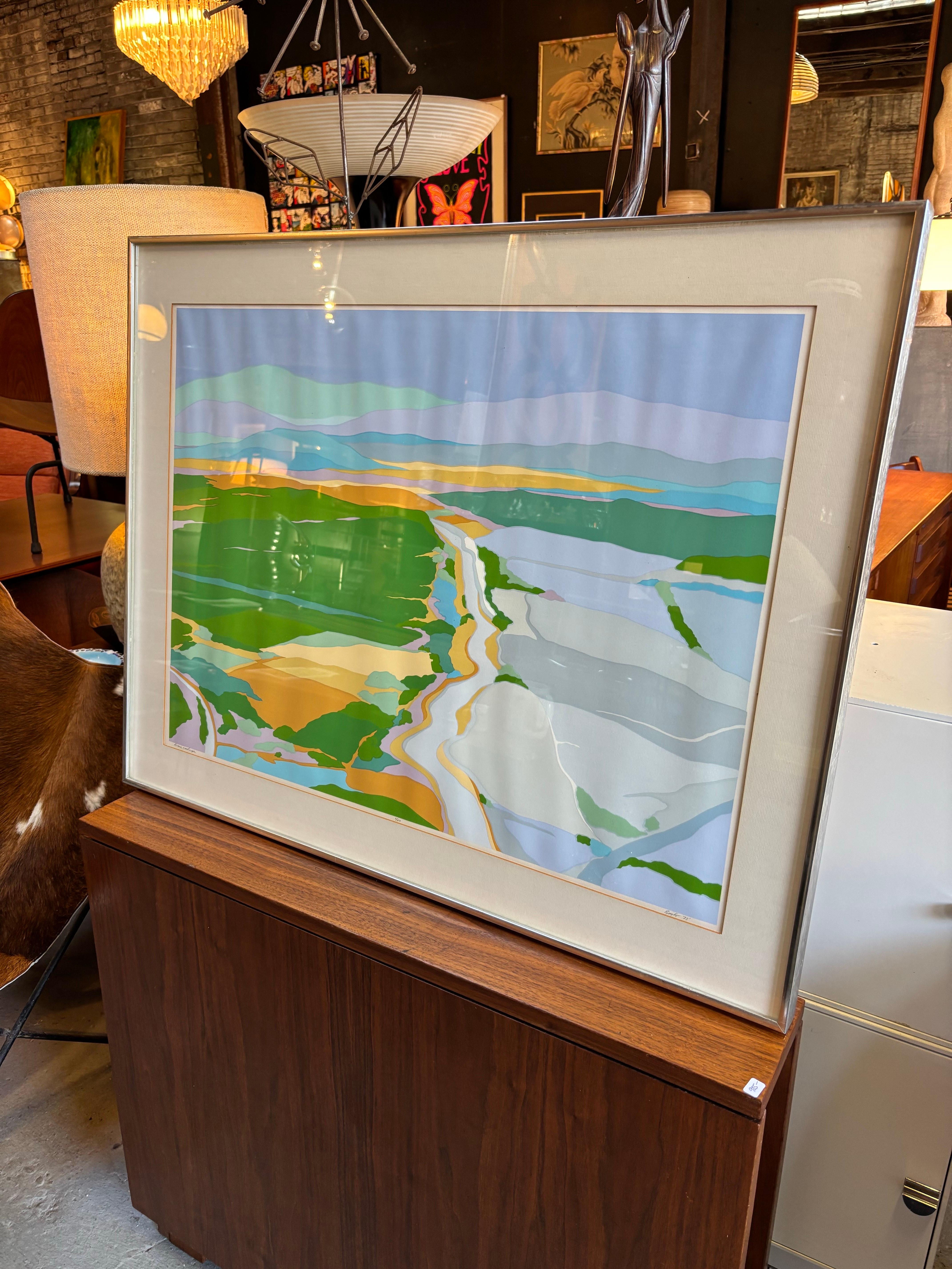 Diane Burko Paysage d'Arizona Lithographie en couleurs 1973 édition 6/80 en vente 1