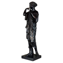 Diane De Gabis, bronze d'après The Antique, patine noire 19e siècle