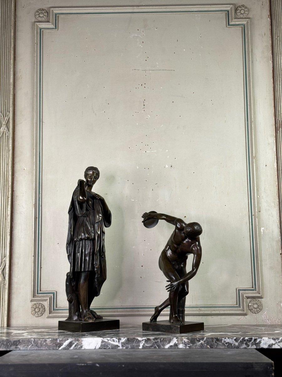 Diane De Gabies, Bronze After The Antique, Brown Patina 19th Century 8