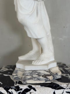Diane Gabies, statua in marmo di Carrara in stile classico, firmata Pugi