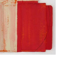 Diane Englander, Rojo y beige sobre naranja 1, 2017, Técnica mixta