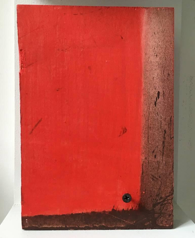 Diane Englander, Red and Wood III, Wood, Mixed Media