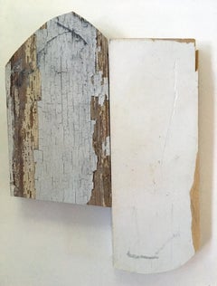 Diane Englander, Peeling White and Wood, 2018, planches de bois de récupération, 9 x 7 pouces 