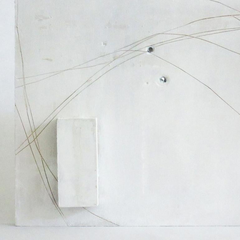 Diane Englander, White and Wood 13 2015, scrapwood and acrylic , 7.25 x 12 x 1.25 For Sale 1