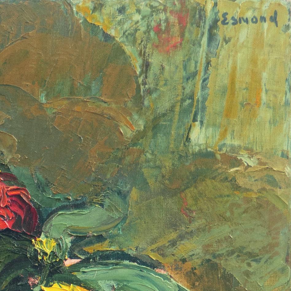 'Red Flowers', Salon D’Automne, Grand Palais, Paris, New York, London, Large Oil - Painting by Diane Esmond