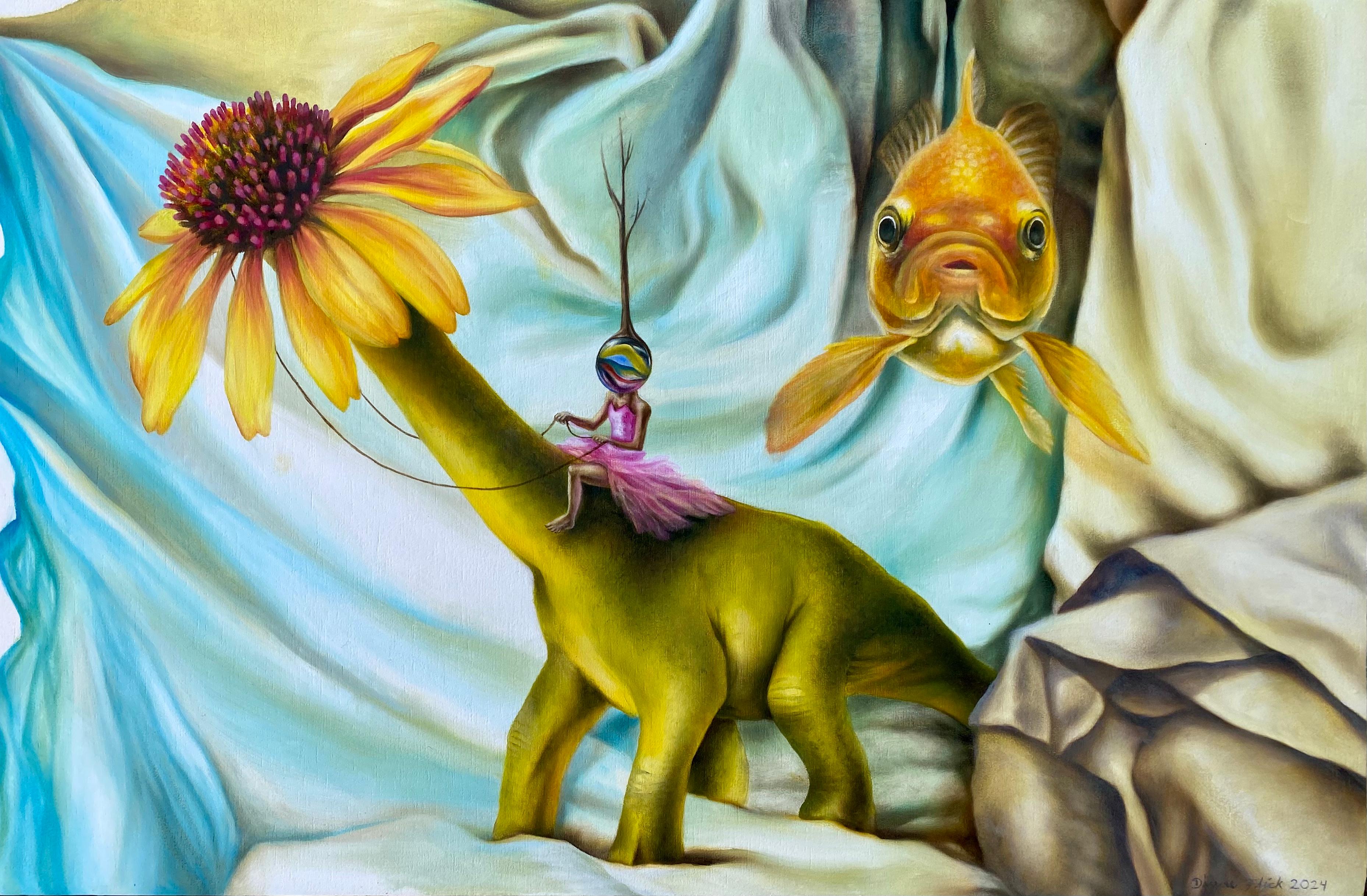 Diane Flick Animal Painting - High Noon at the Stardust Grogshop, Oil Painting