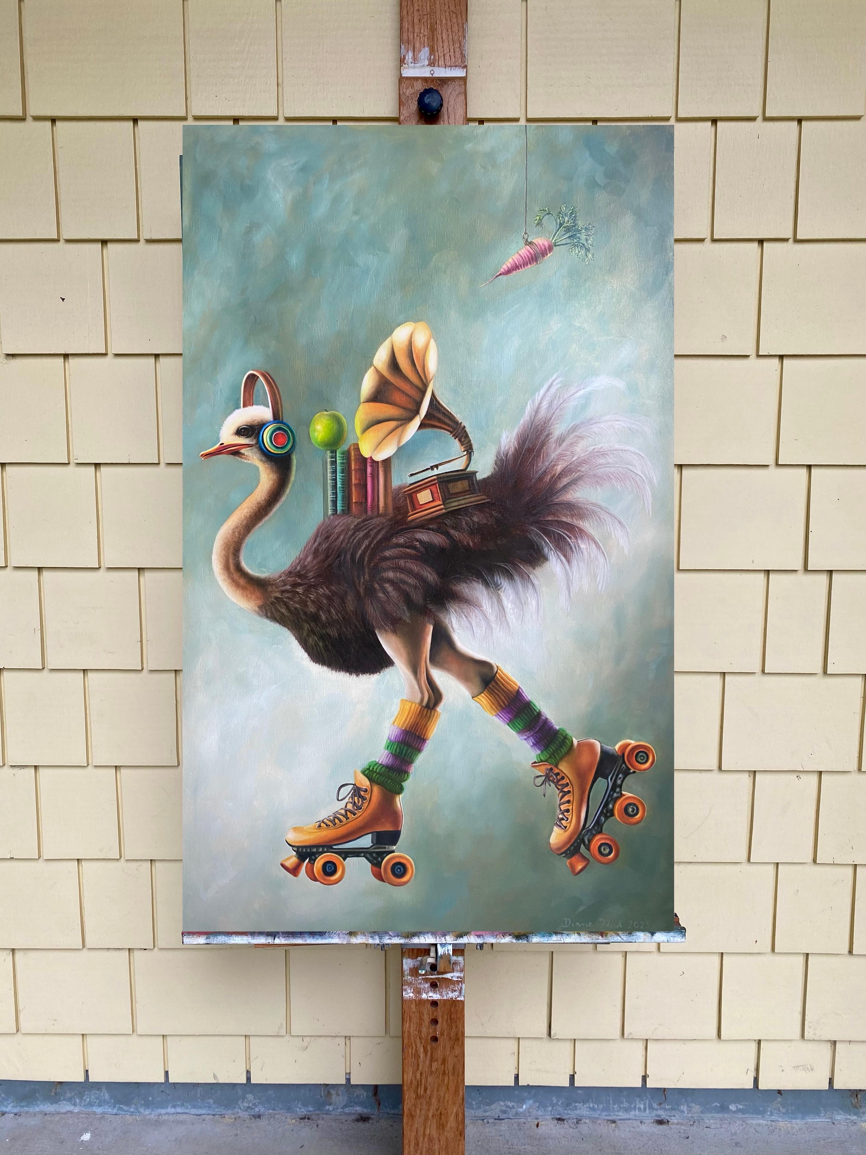 La lenta corsa di Millie Tinker, pittura a olio - Painting Surrealismo di Diane Flick