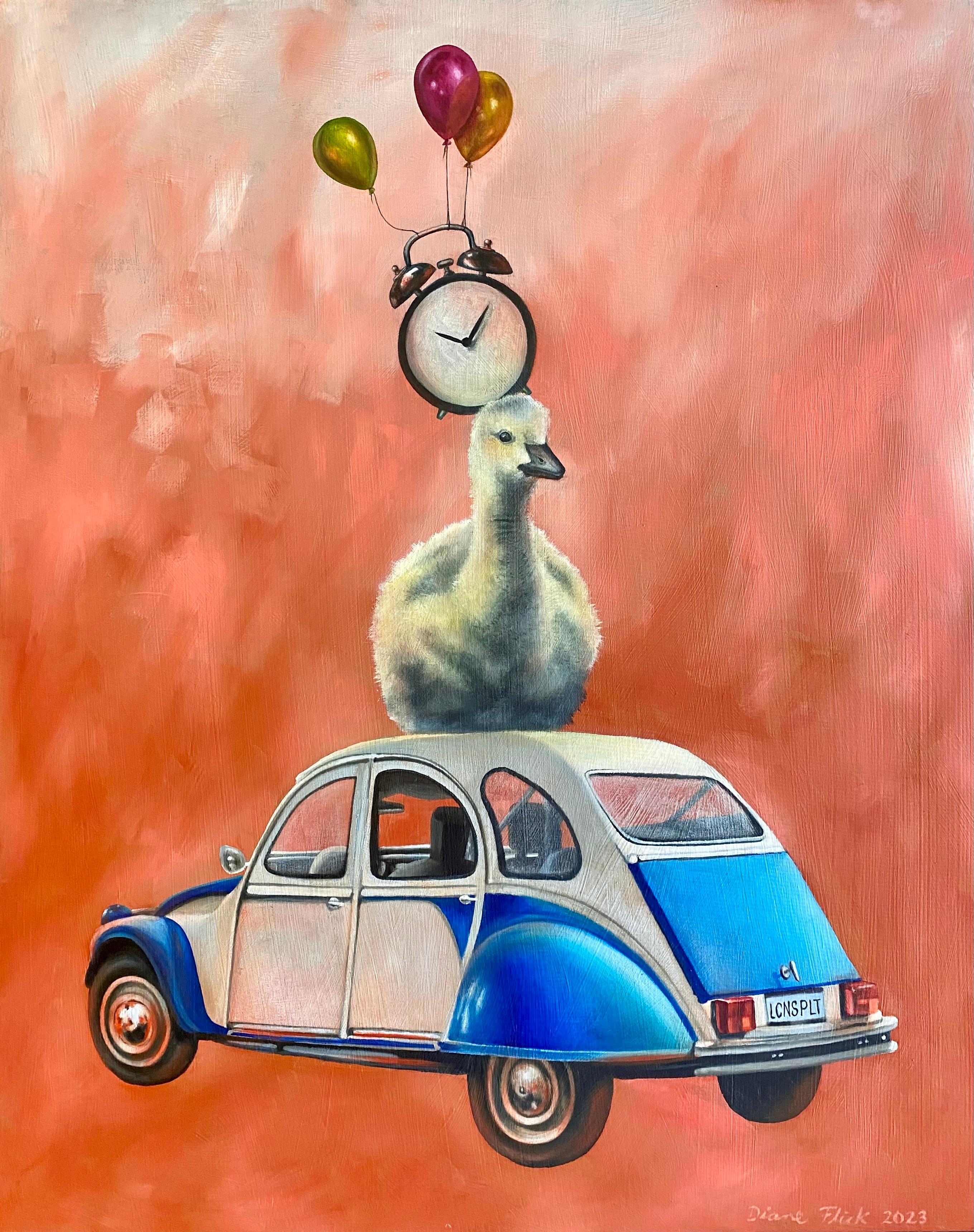 Diane Flick Animal Painting - The Think Piece, Oil Painting