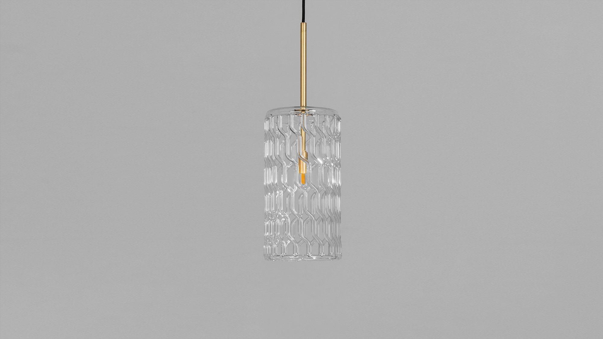Diane is dressed in a woven mesh of radiant clarity. Her crisp light is reflected through a network of borosilicate glass, illumination defined with brass.

Available in our three signature finishes: Lacquered Burnished Brass (LBB); Black Gunmetal