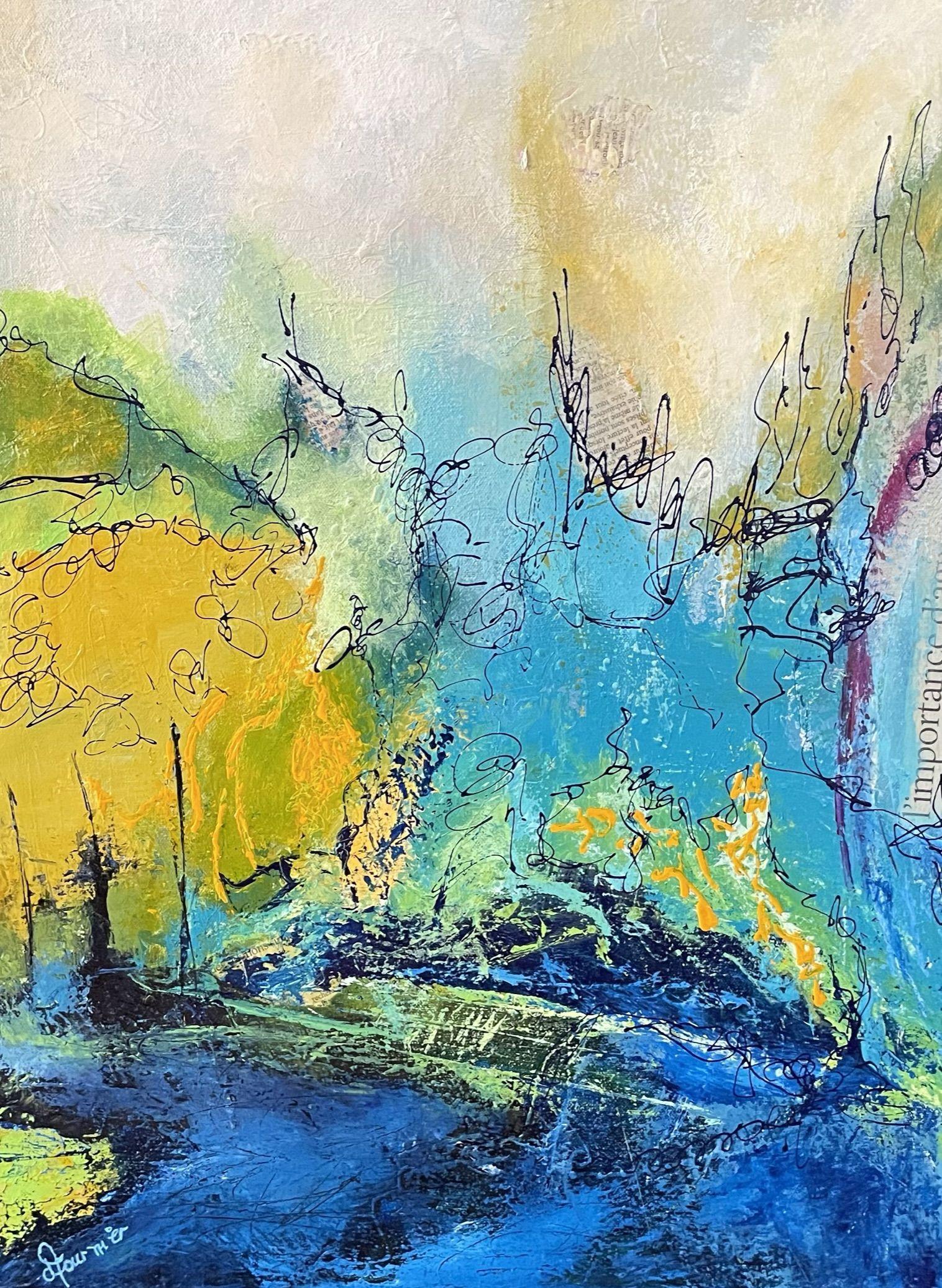 L'importance d'agir, tecnica mista su tela - Mixed Media Art di Diane Fournier
