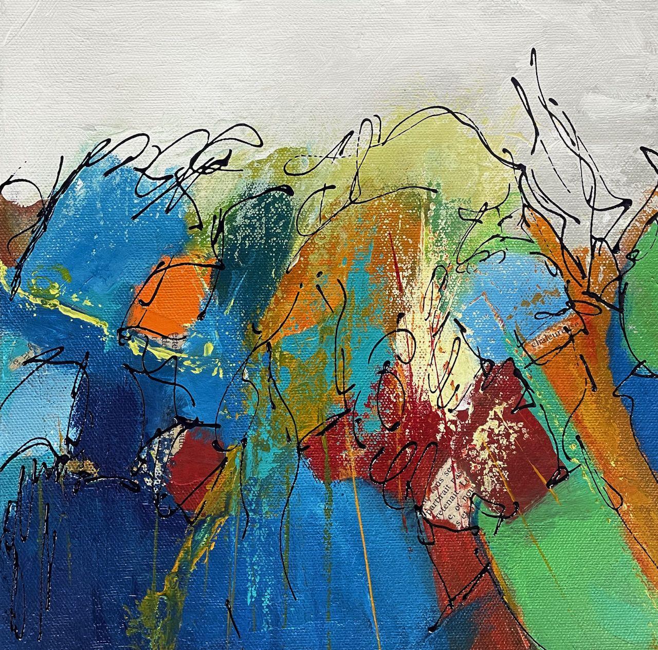 Diane Fournier Abstract Painting - Journée Ã  la montagne, Painting, Acrylic on Canvas
