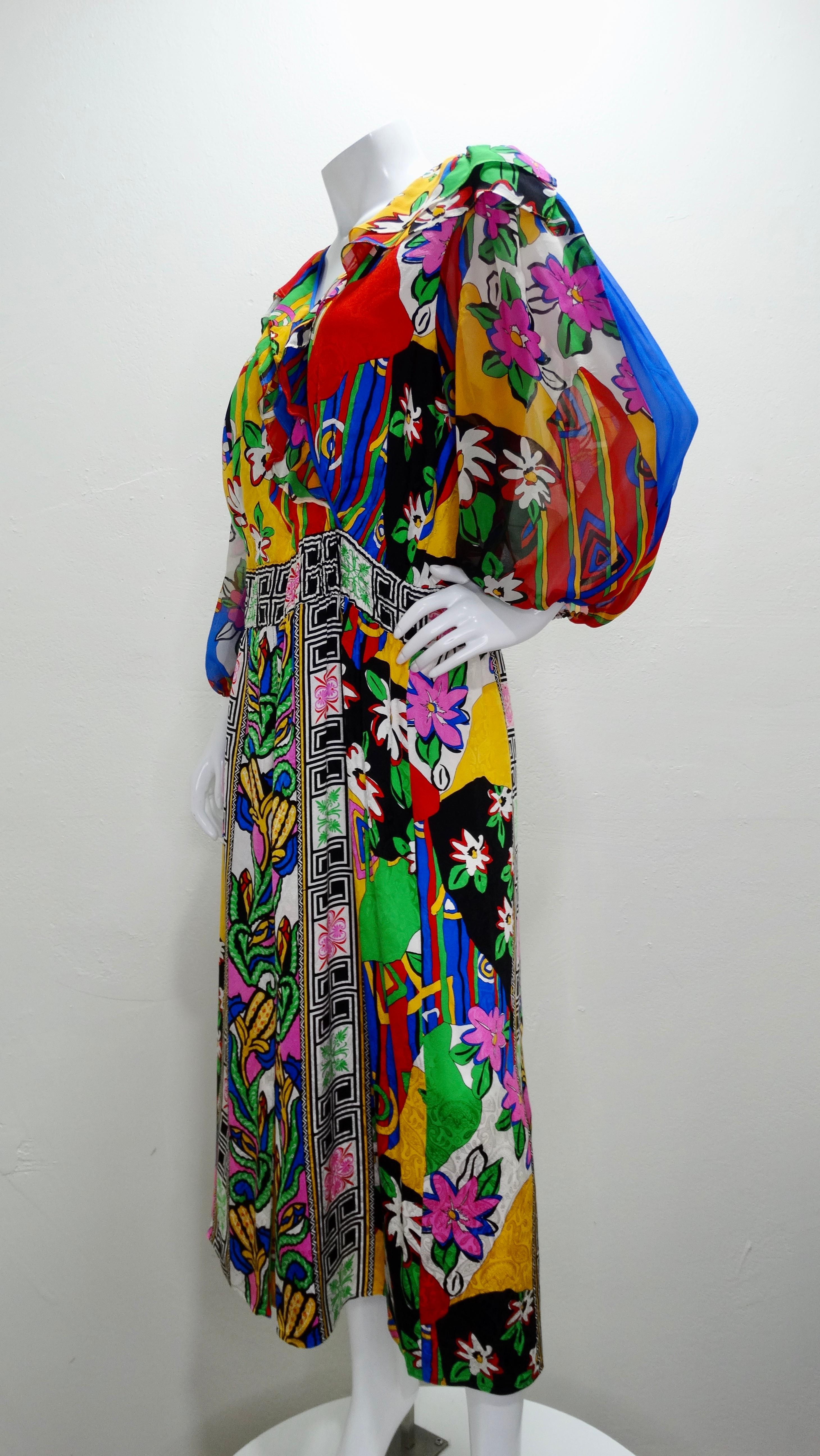 Diane Freis 1980s Floral Printed Dress 1