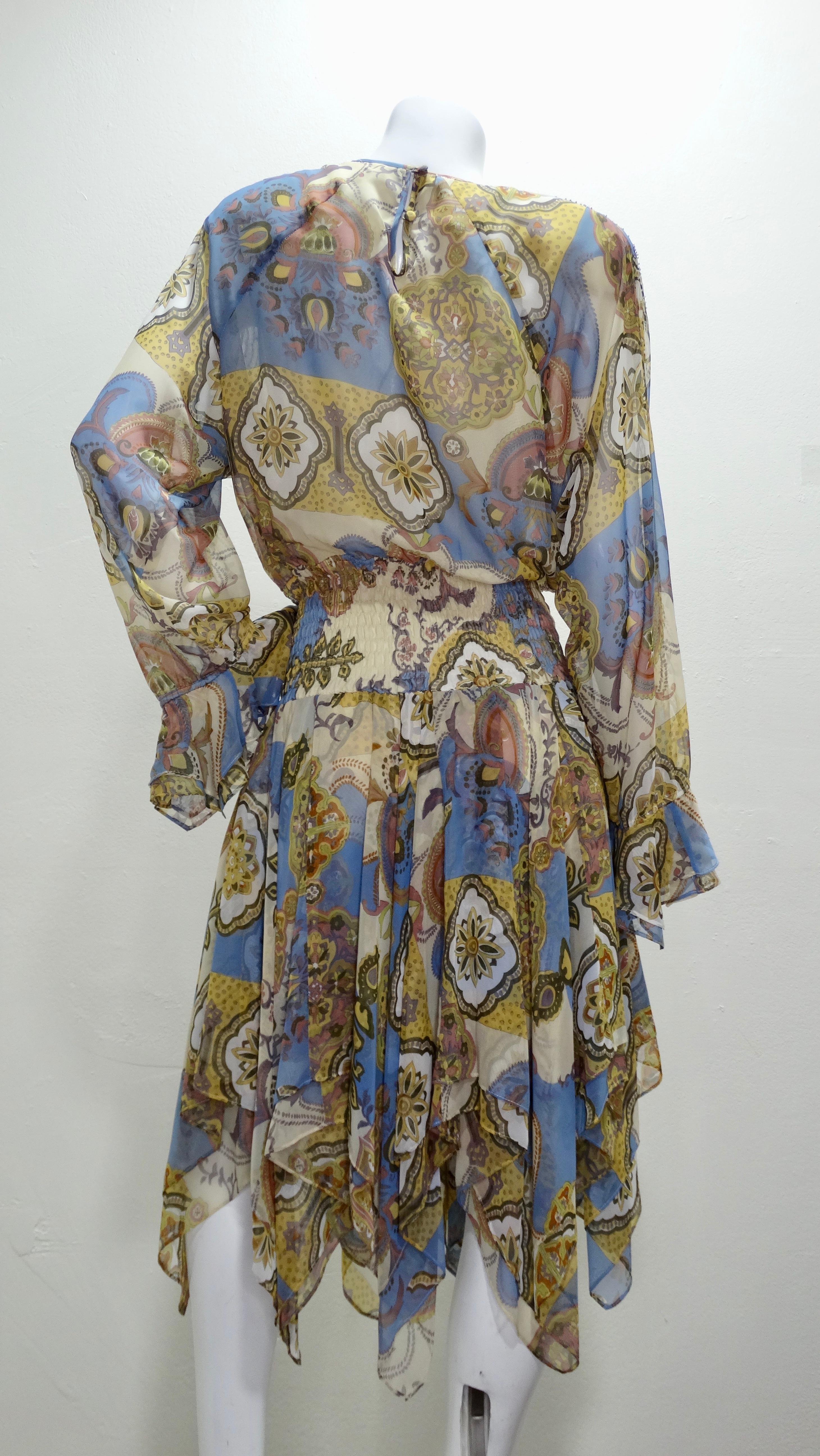 Diane Freis - Robe imprimée des années 1980 Bon état - En vente à Scottsdale, AZ