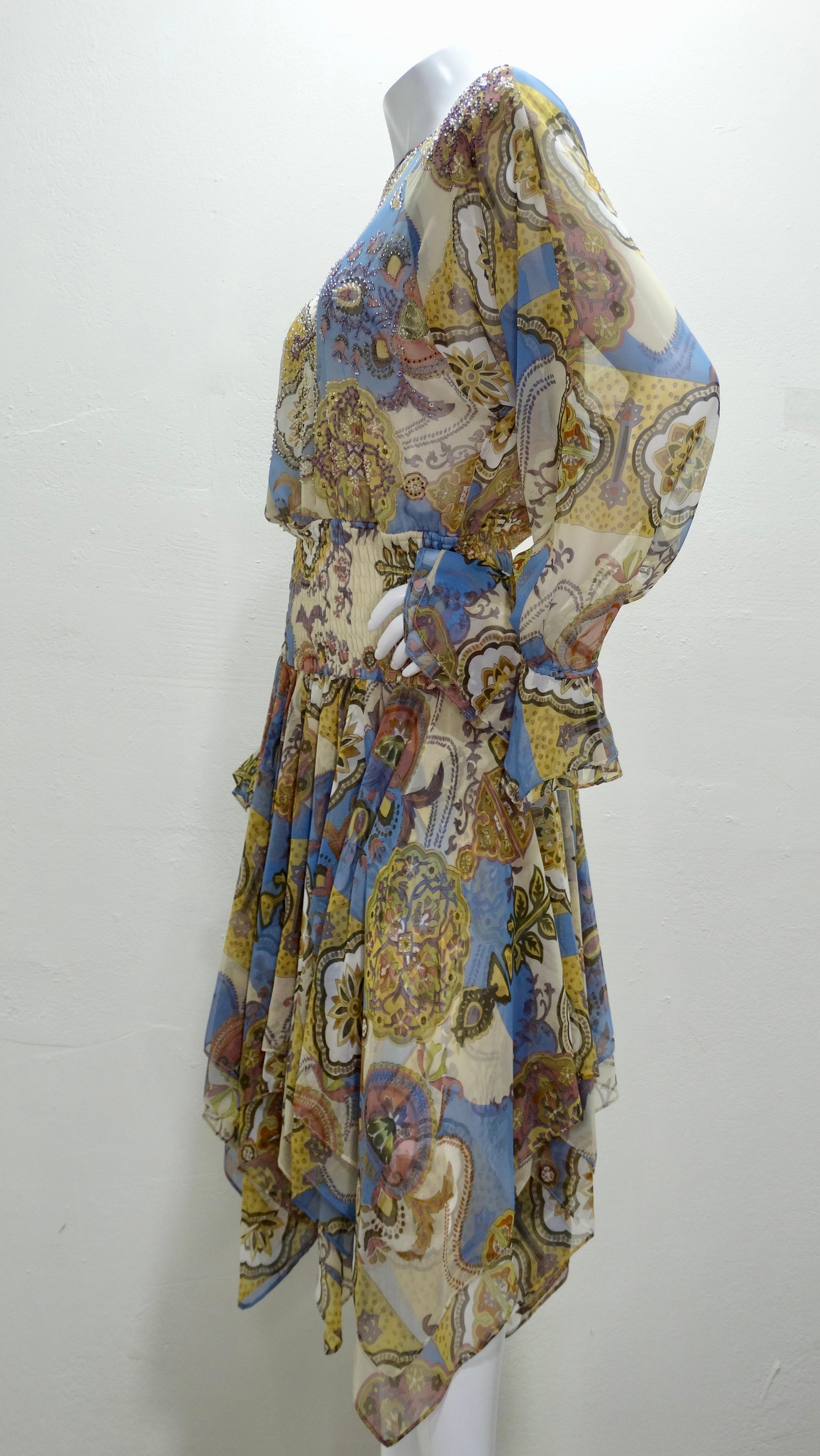 Diane Freis 1980s Printed Dress For Sale 1